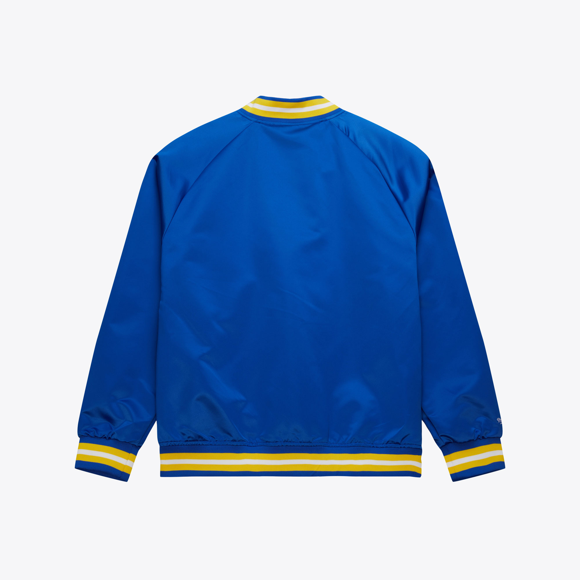 Golden State Warriors Mitchell & Ness Lightweight Satin Jacket - Royal Blue - Mens, , rebel_hi-res