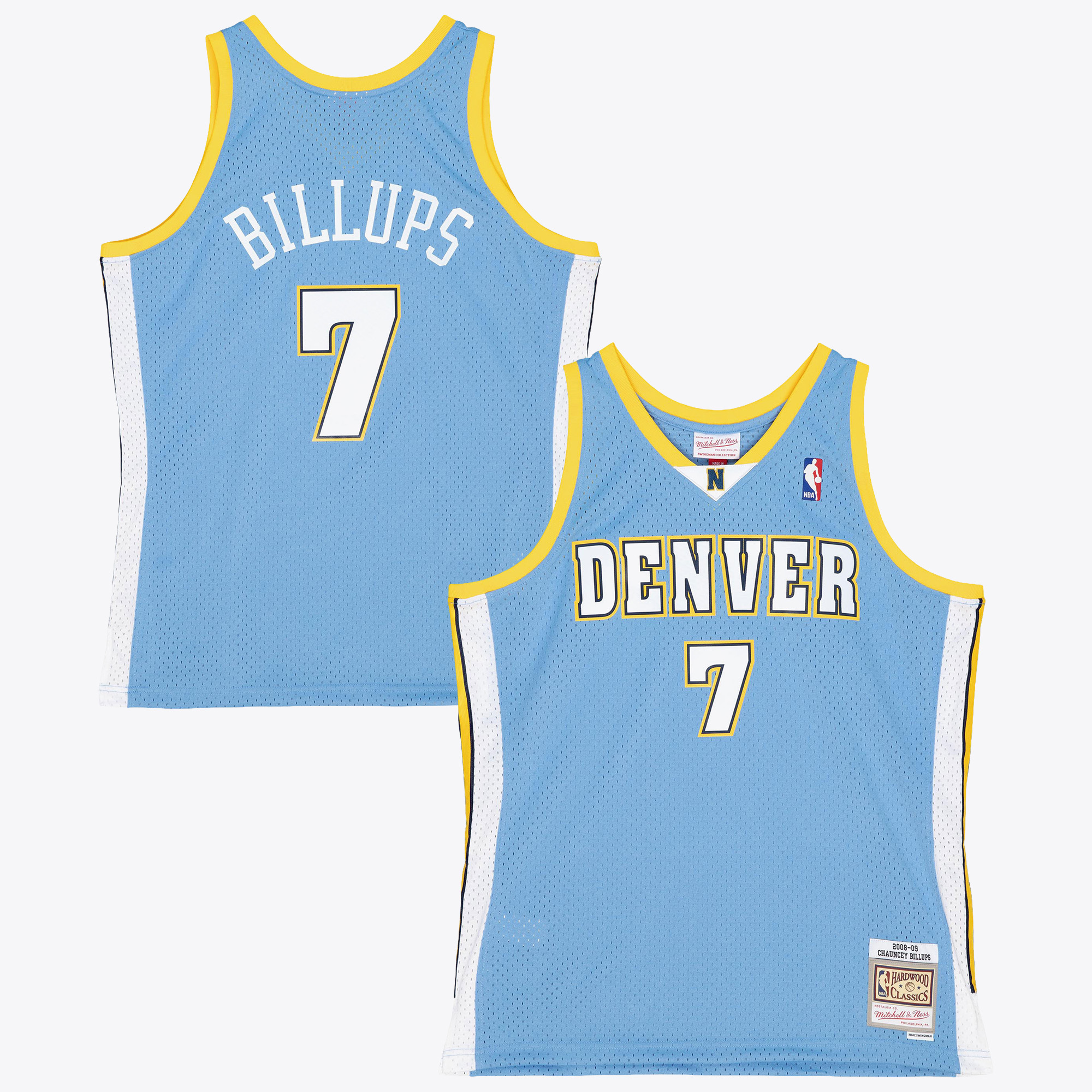 Denver Nuggets Mitchell & Ness Chauncey Billups 2008 Swingman Authentic Jersey - Columbia Blue, , rebel_hi-res