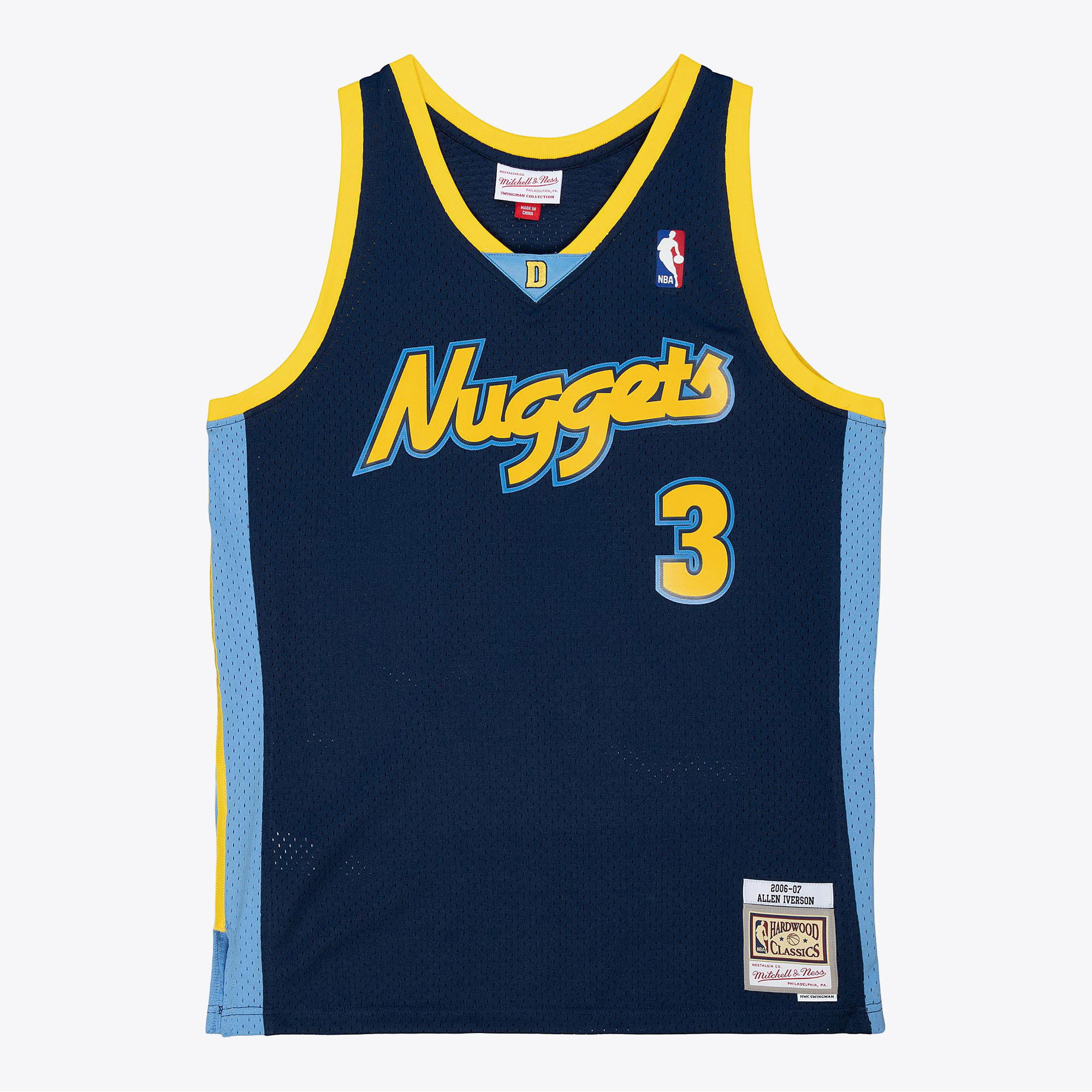 Denver Nuggets Mitchell & Ness Allen Iverson 2006 Alternate Authentic Jersey - Ash Blue, , rebel_hi-res