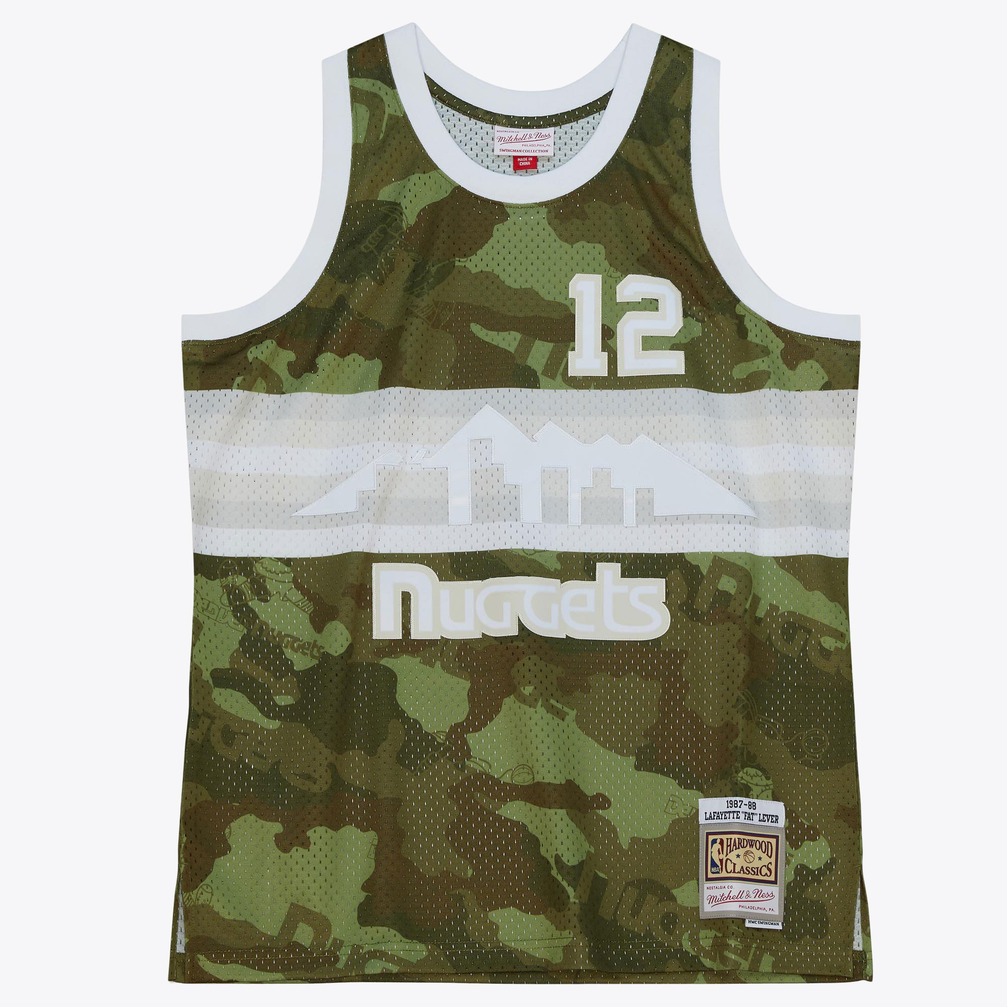 Denver Nuggets Mitchell & Ness 1987 Ghost Camo Swingman Jersey Lafayette "Fat" Lever - Green, , rebel_hi-res