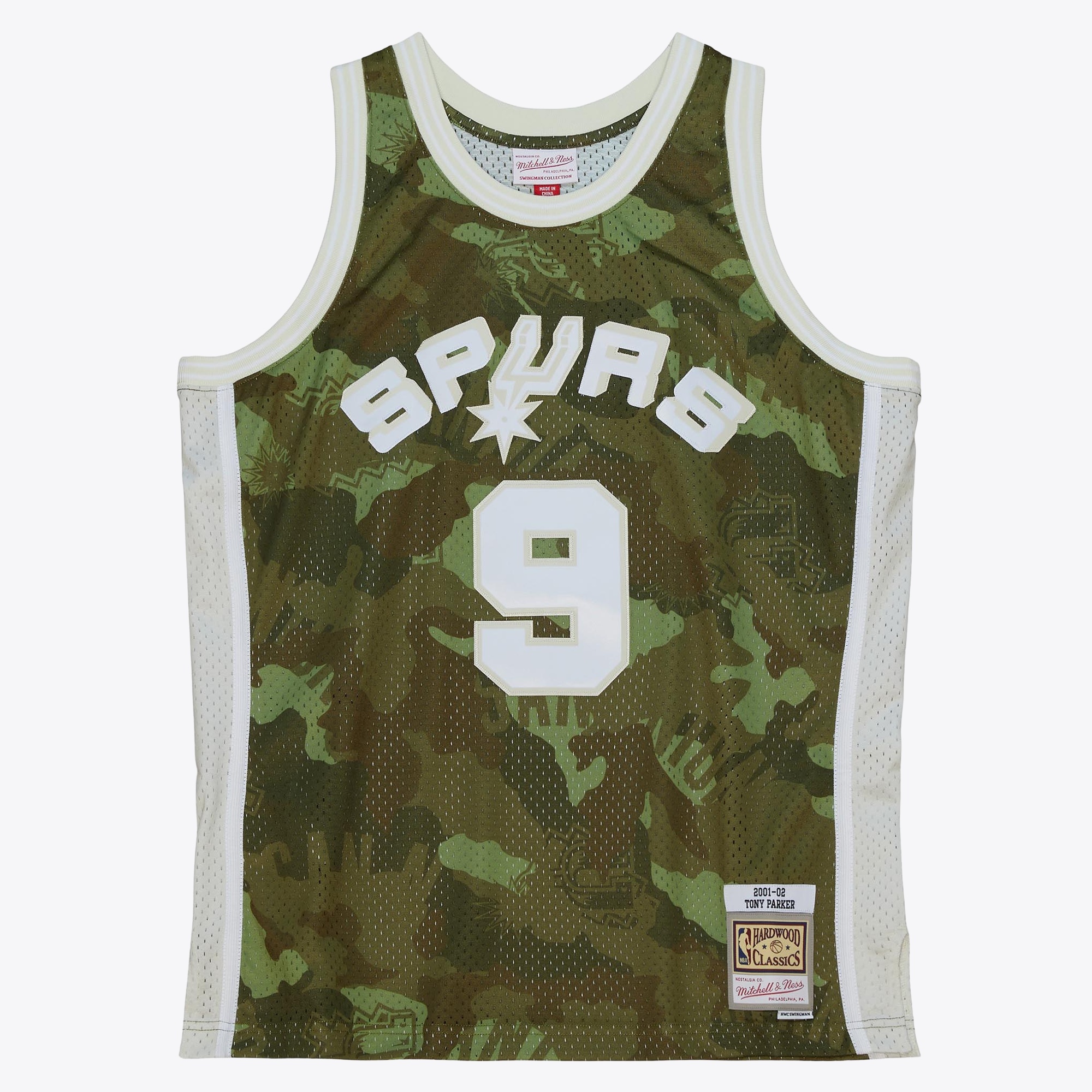 San Antonio Spurs Mitchell & Ness Tony Parker 2000 Ghost Camo Swingman Jersey - Green, , rebel_hi-res