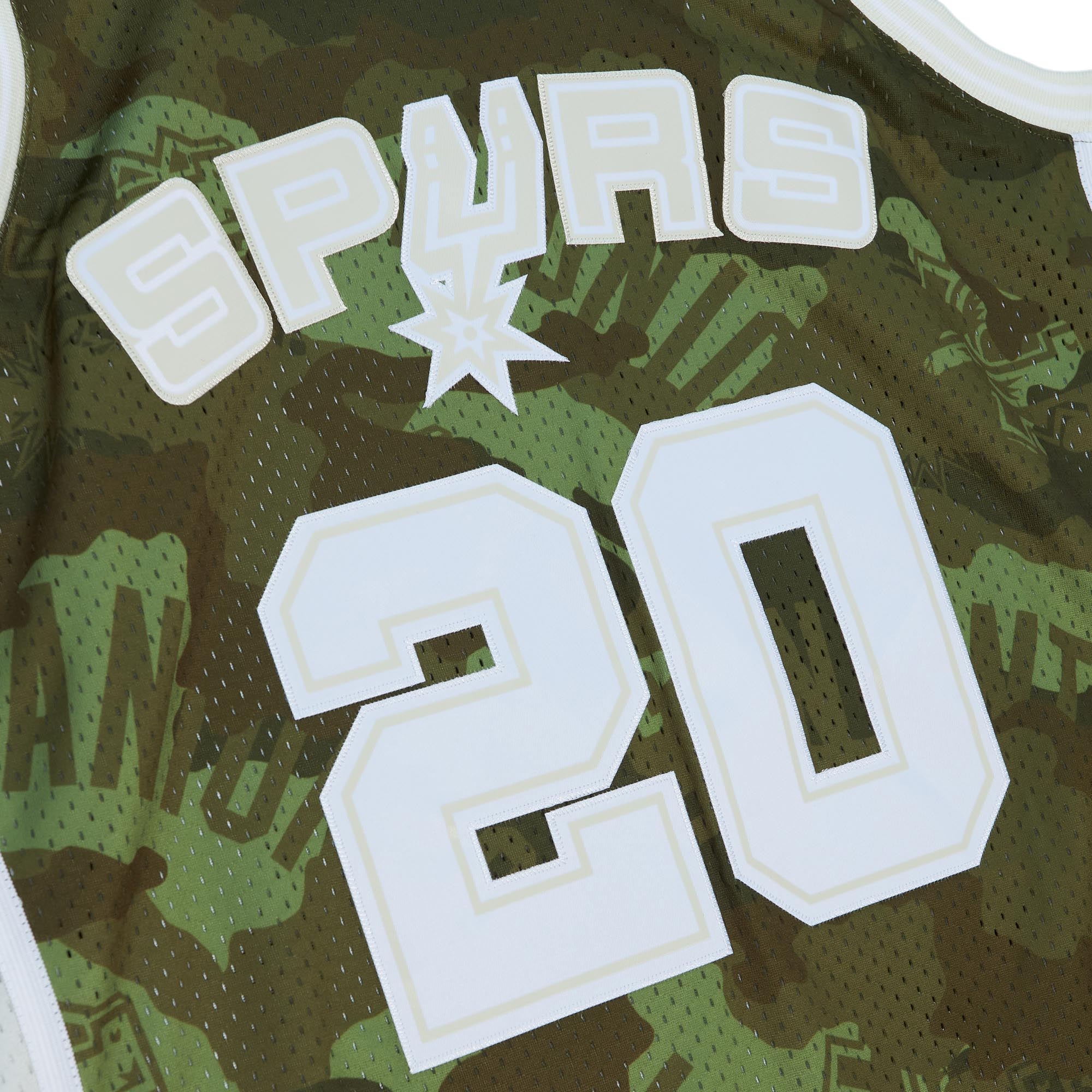 San Antonio Spurs Mitchell & Ness Manu Ginobili 2002 Ghost Camo Swingman Jersey - Green, , rebel_hi-res