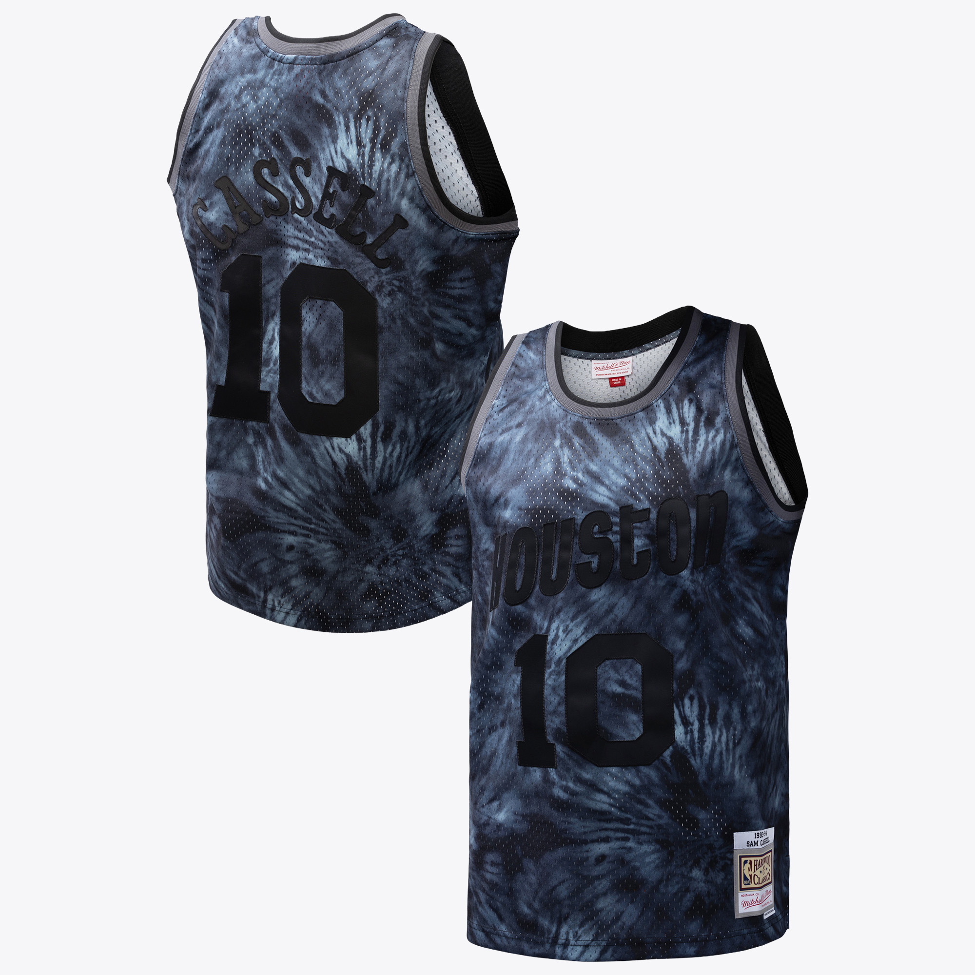 Houston Rockets Mitchell & Ness Sam Cassell 1993 Tie Dye Swingman Jersey - Purple/Black, , rebel_hi-res