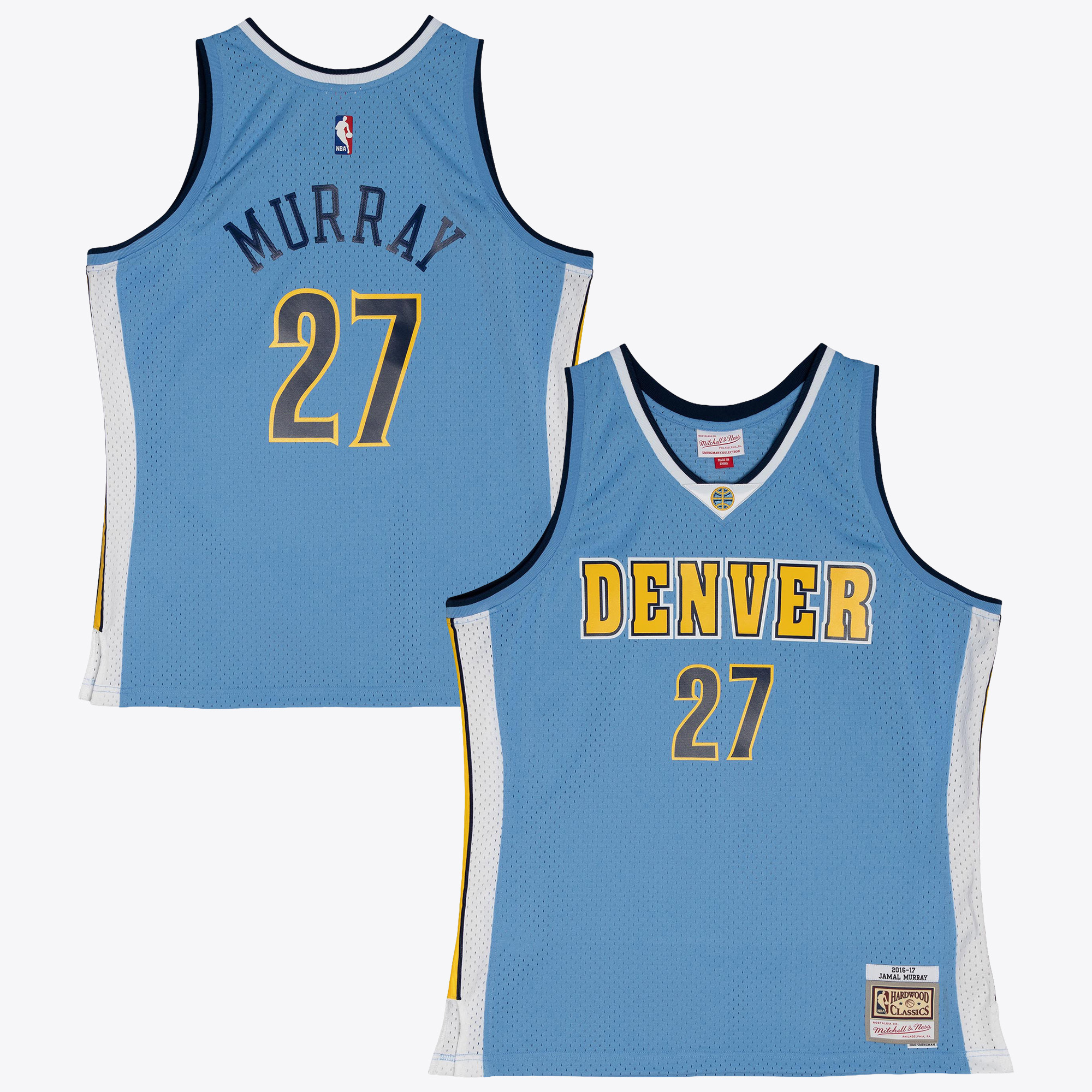 Denver Nuggets Mitchell & Ness Jamal Murray 2016 Road Jersey - Columbia Blue, , rebel_hi-res