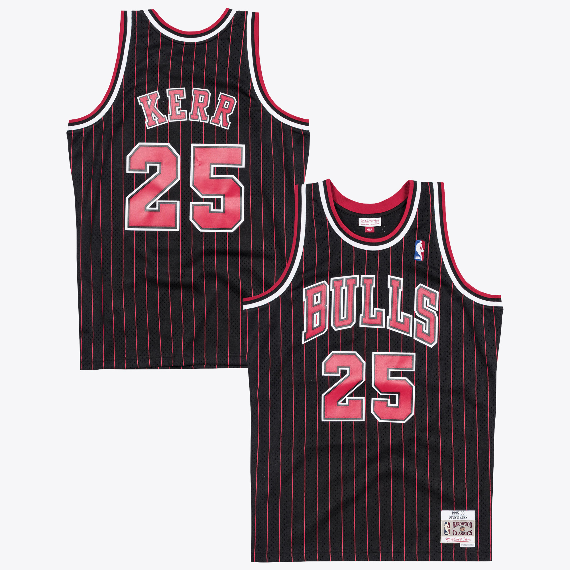 Chicago Bulls Mitchell & Ness Steve Kerr 95-96 Swingman Authentic Jersey - Black, , rebel_hi-res