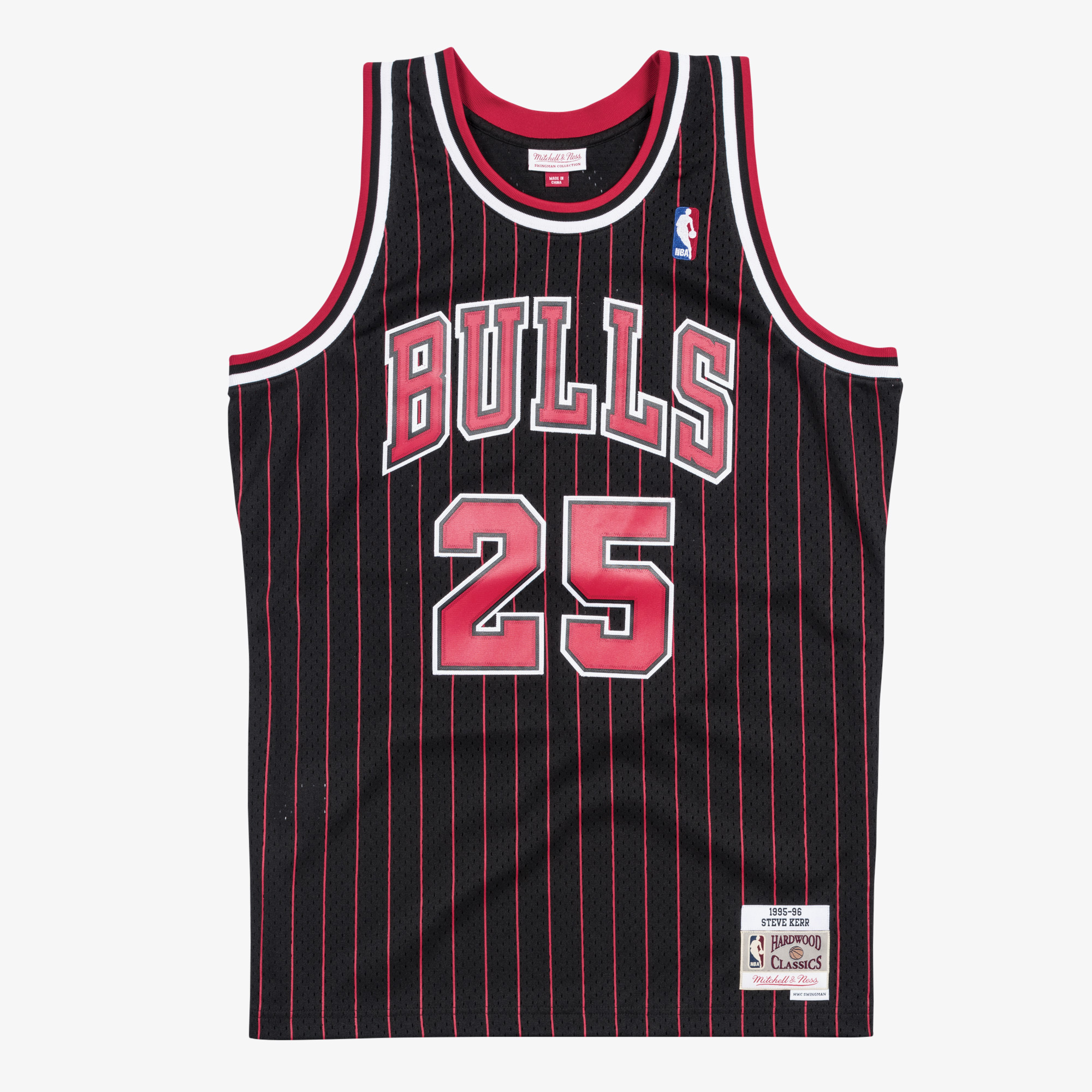 Chicago Bulls Mitchell & Ness Steve Kerr 95-96 Swingman Authentic Jersey - Black, , rebel_hi-res