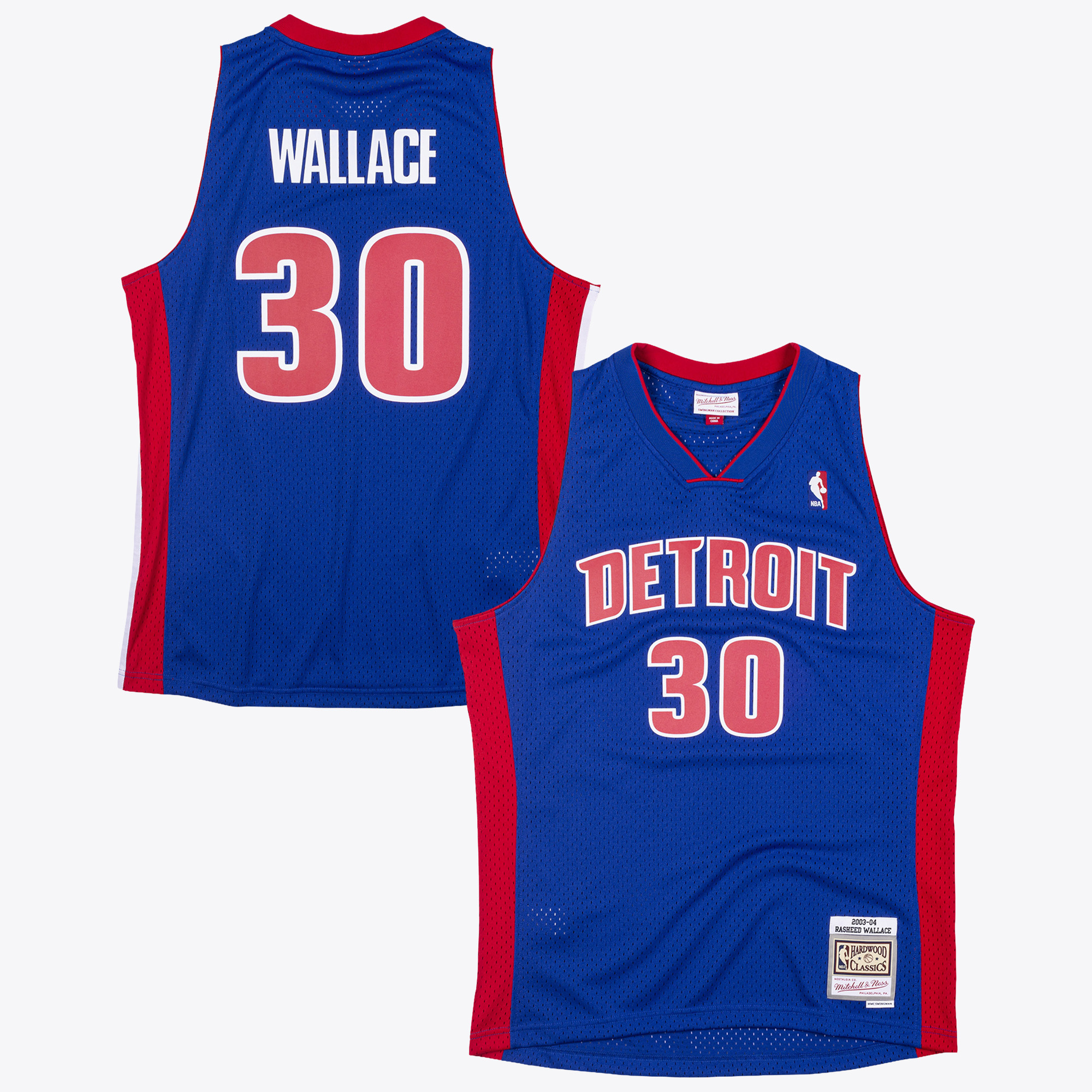 Detroit Pistons Mitchell & Ness Rasheed Wallace 2003 Swingman Authentic Jersey - Royal Blue, , rebel_hi-res