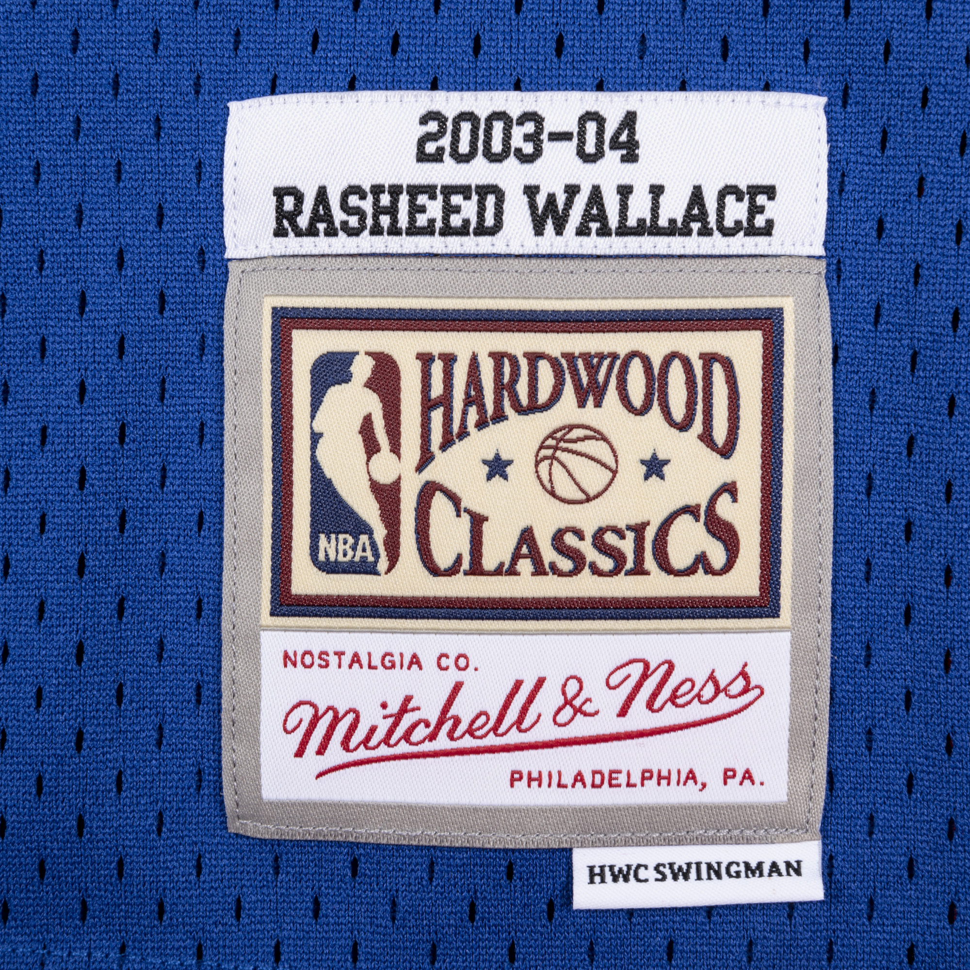 Detroit Pistons Mitchell & Ness Rasheed Wallace 2003 Swingman Authentic Jersey - Royal Blue, , rebel_hi-res