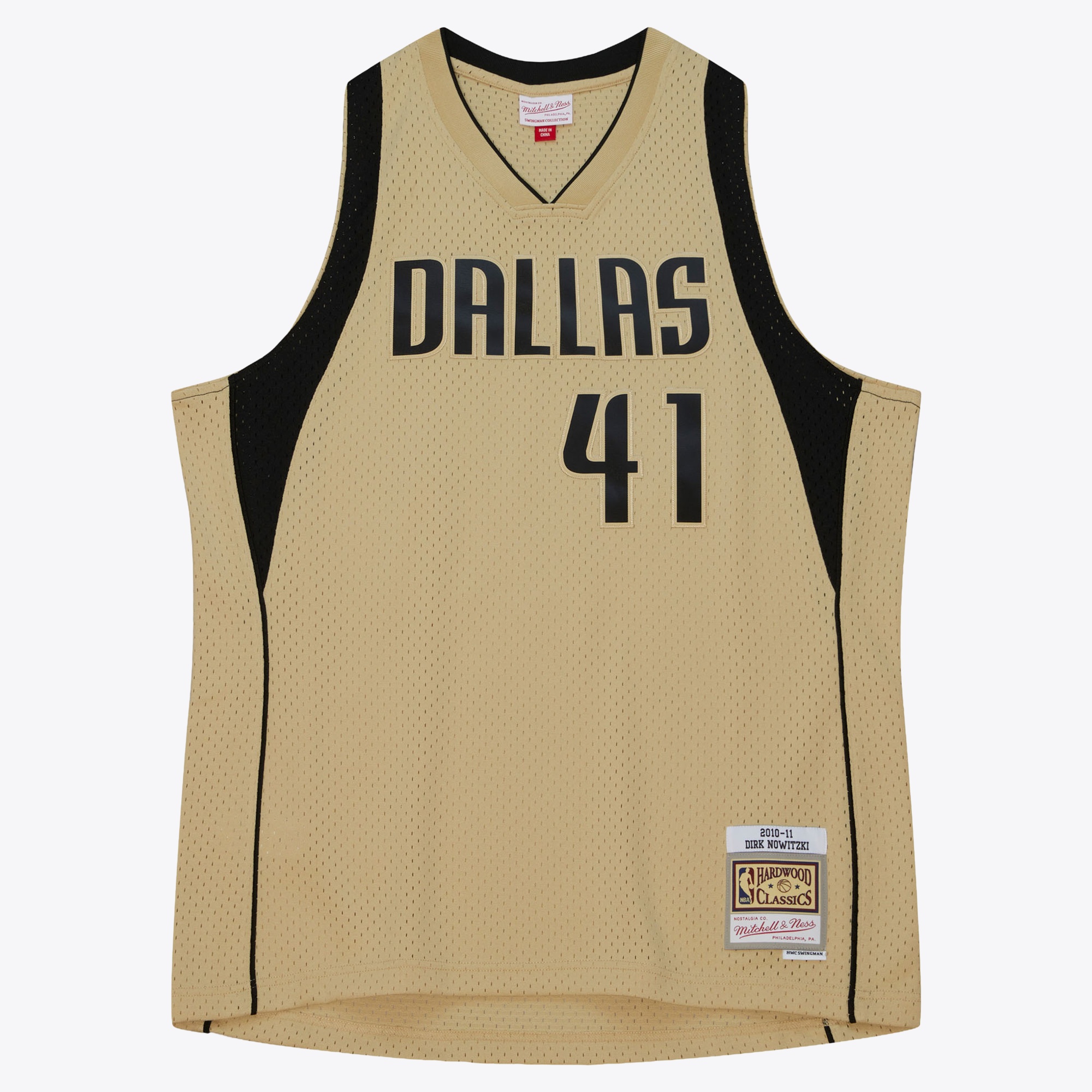 Dallas Mavericks Mitchell & Ness Dirk Nowitzki 2010 Swingman Jersey - Khaki, , rebel_hi-res