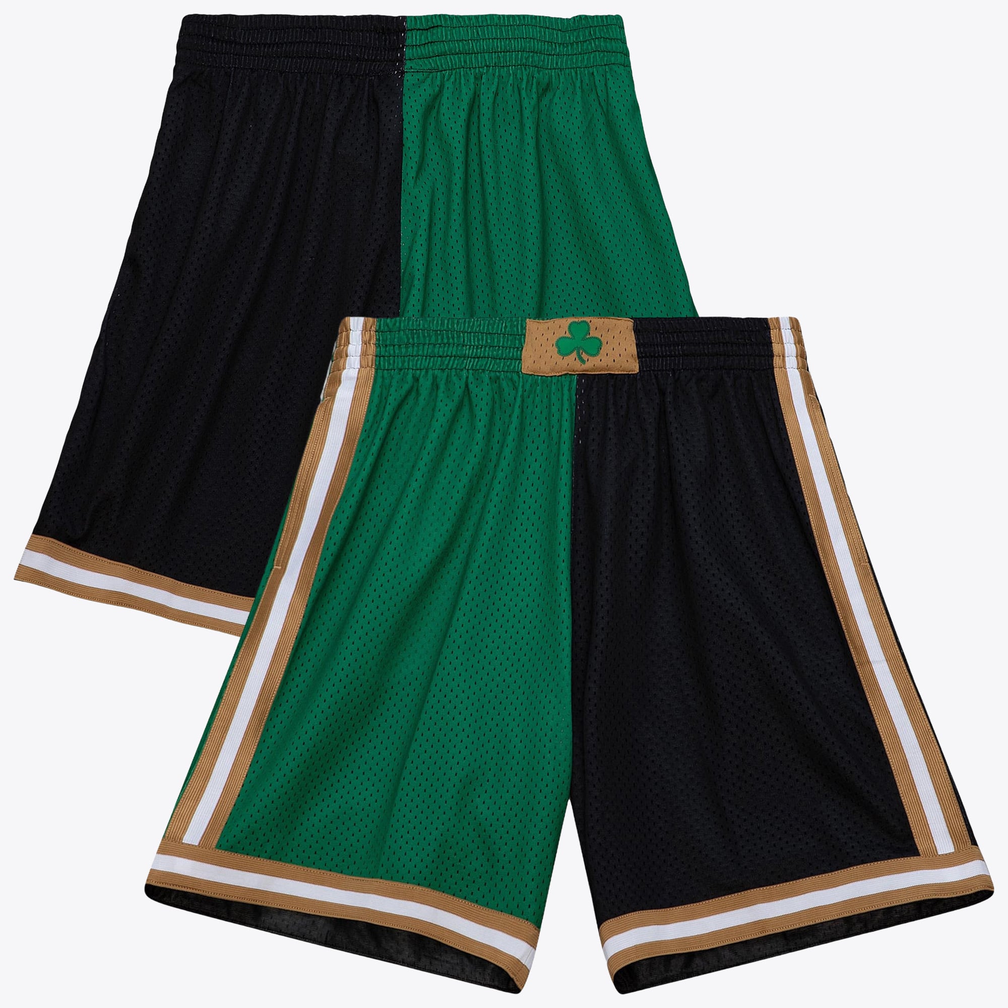Boston Celtics Mitchell & Ness 2007 Split Swingman Shorts - Green/Black - Mens
