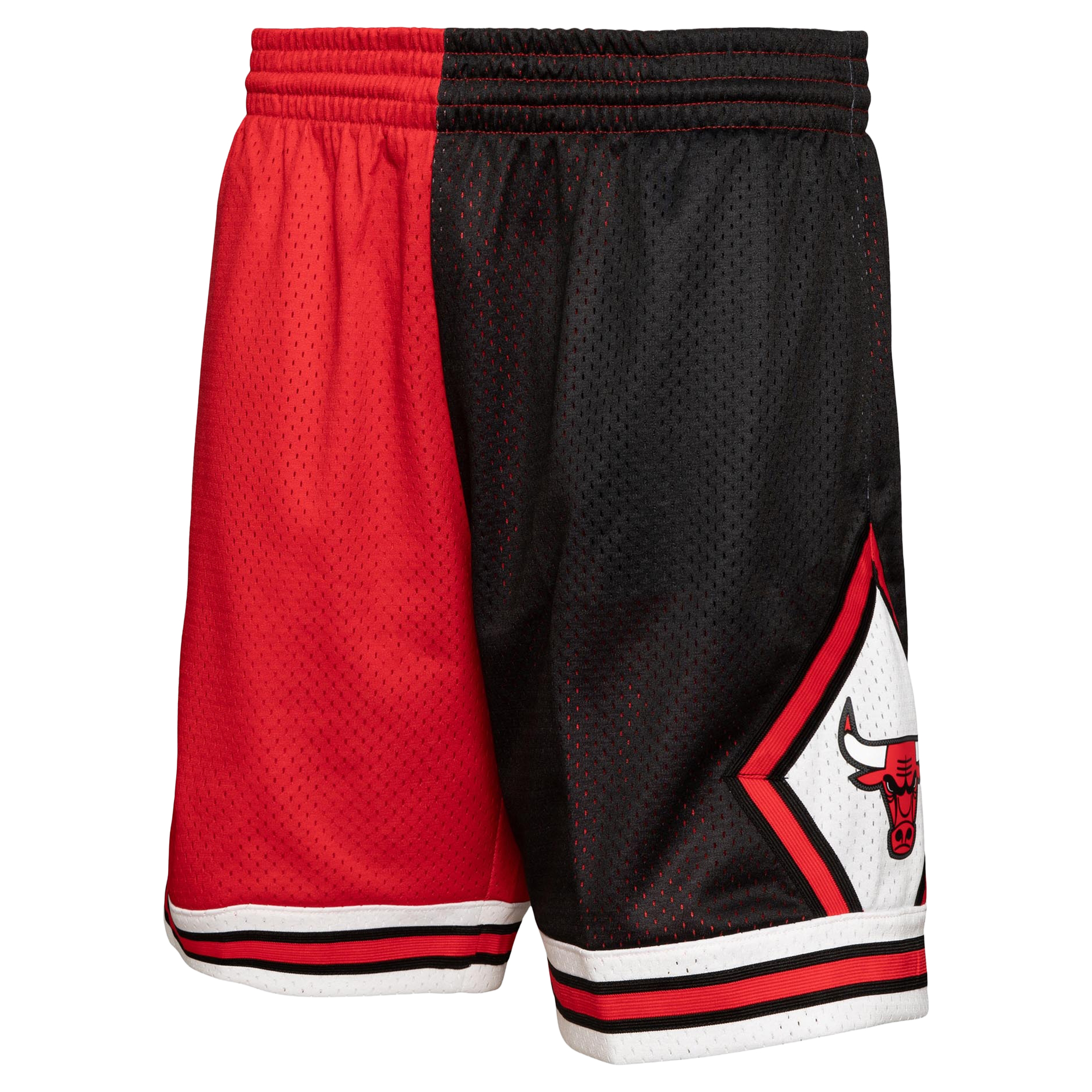 Chicago Bulls Mitchell & Ness 1997 Split Swingman Shorts - Black/Red - Mens, , rebel_hi-res