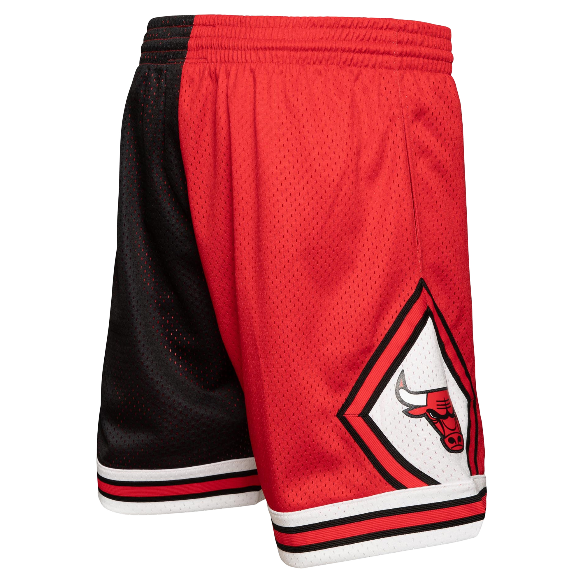 Chicago Bulls Mitchell & Ness 1997 Split Swingman Shorts - Black/Red - Mens, , rebel_hi-res