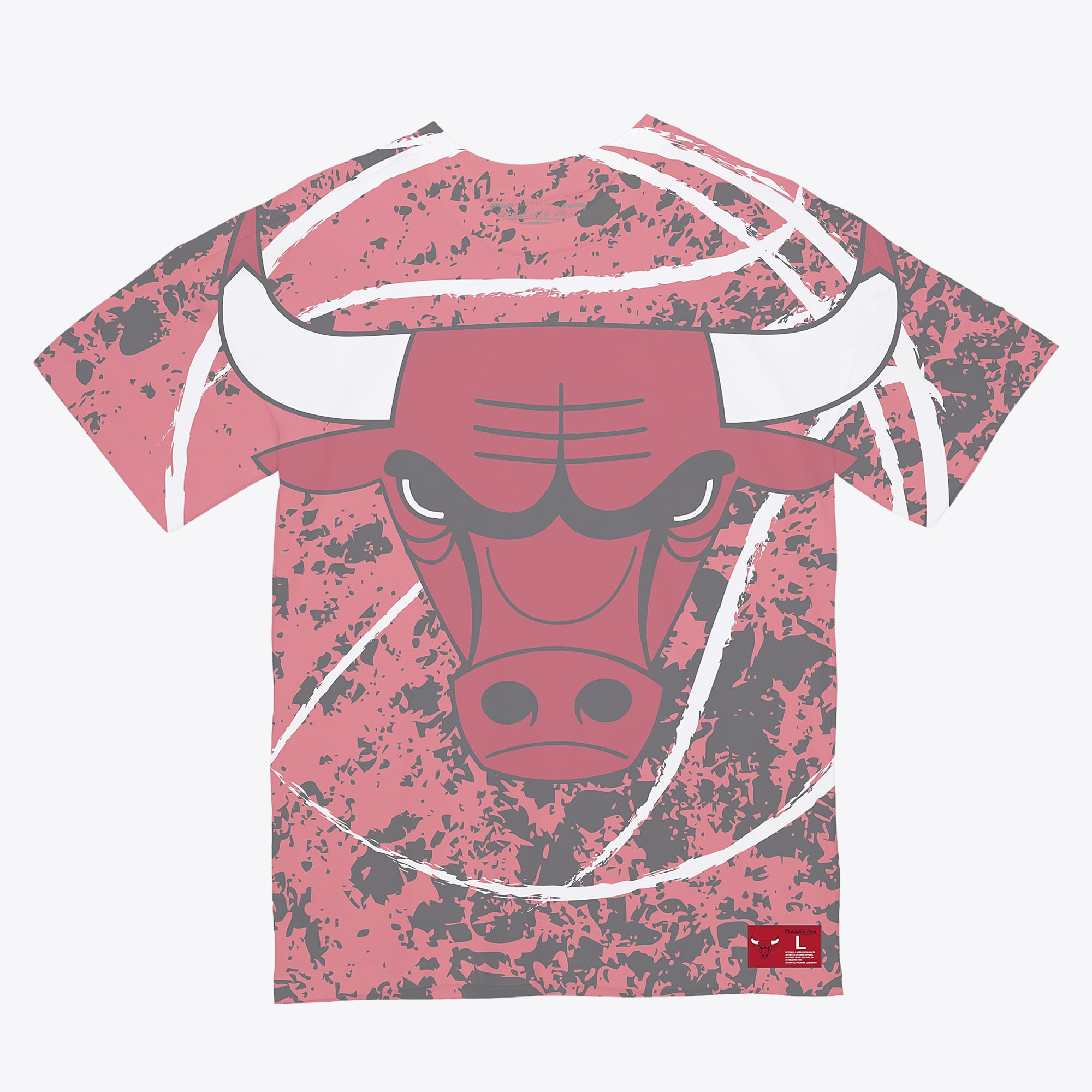 Chicago Bulls Mitchell & Ness Jumbotron Sublimated T-Shirt - Scarlet - Mens, , rebel_hi-res