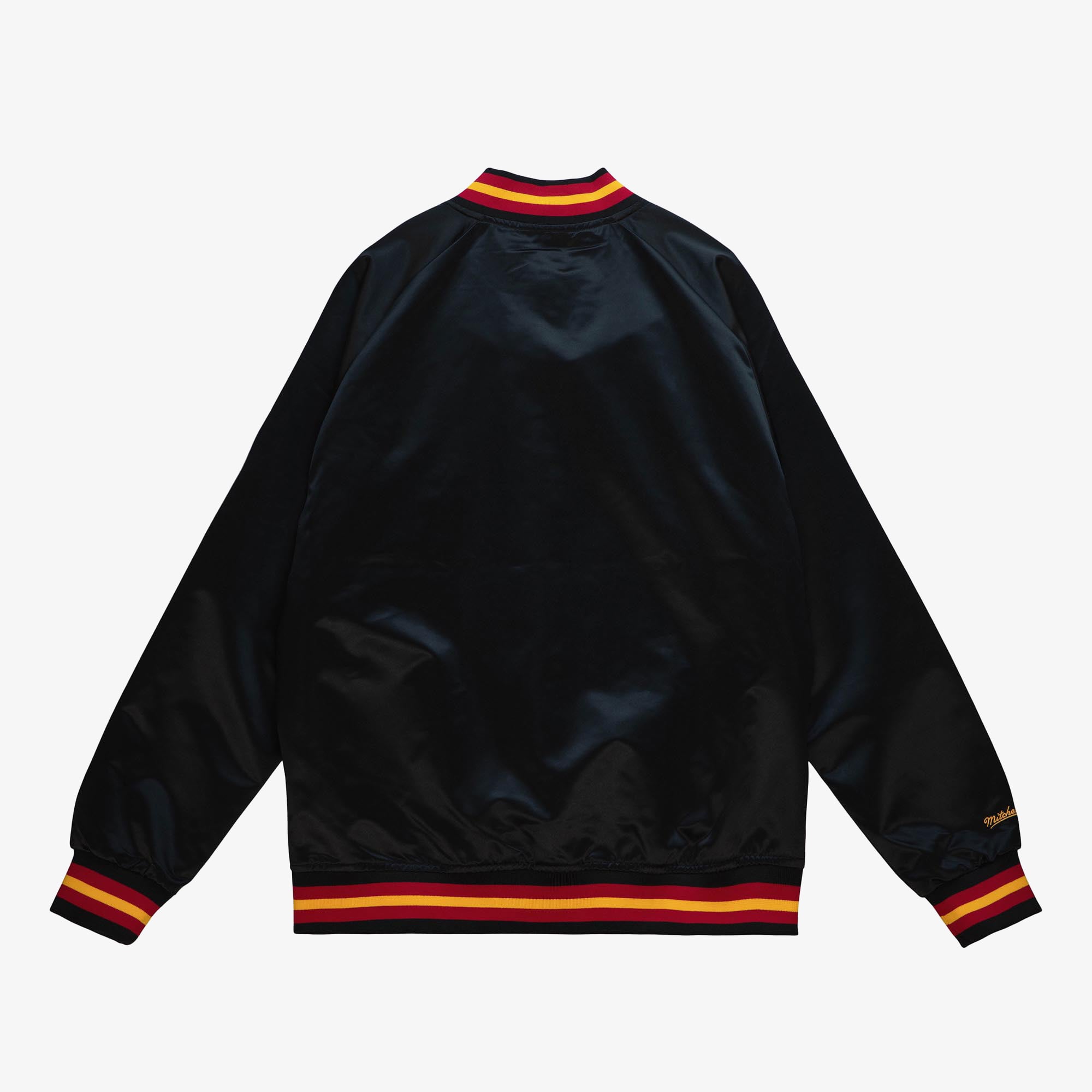 Atlanta Hawks Mitchell & Ness Lightweight Satin Jacket - Black - Mens, , rebel_hi-res