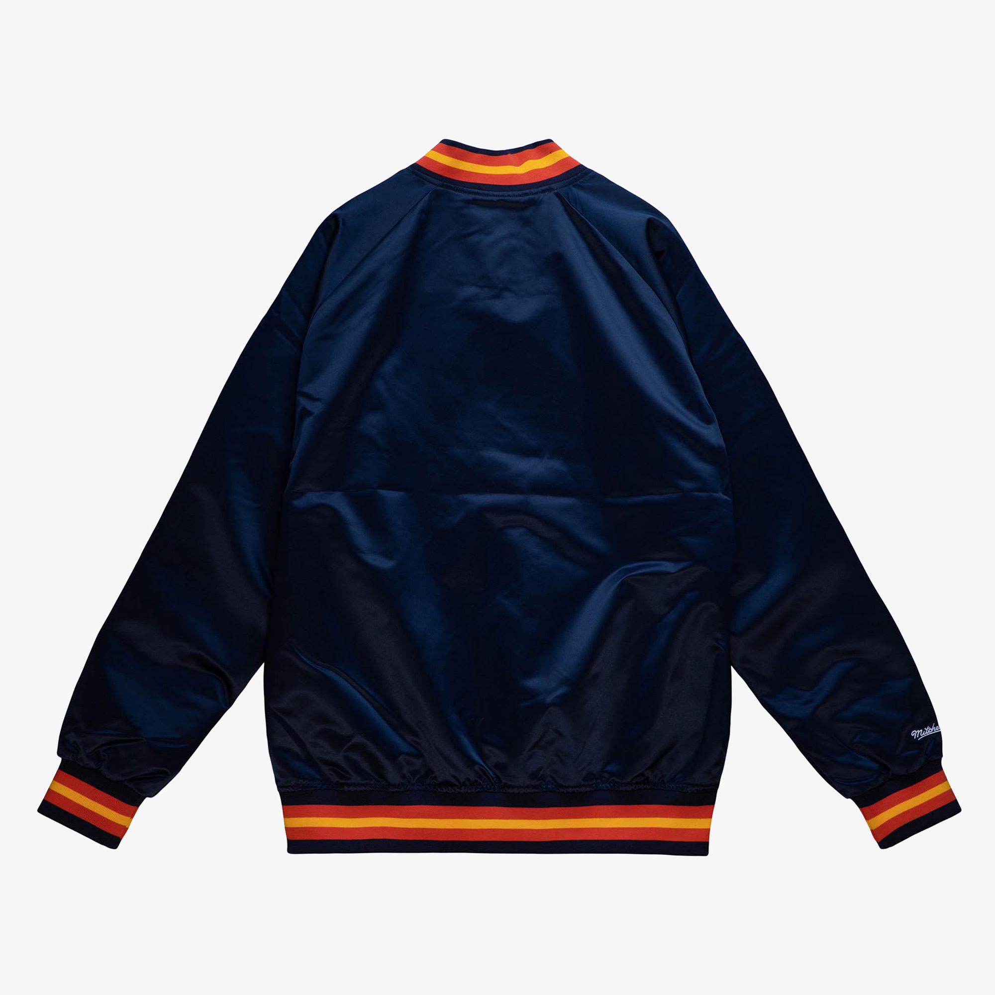 Golden State Warriors Mitchell & Ness Lightweight Satin Jacket - Navy - Mens, , rebel_hi-res