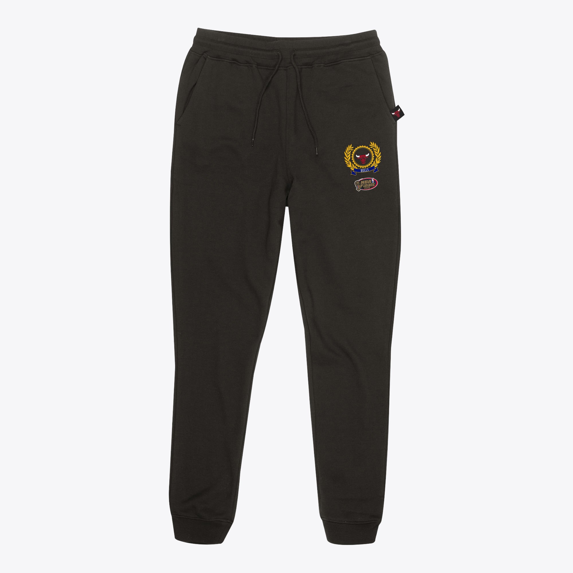 Chicago Bulls Mitchell & Ness The Trustee Fleece Sweatpants - Black - Mens, , rebel_hi-res