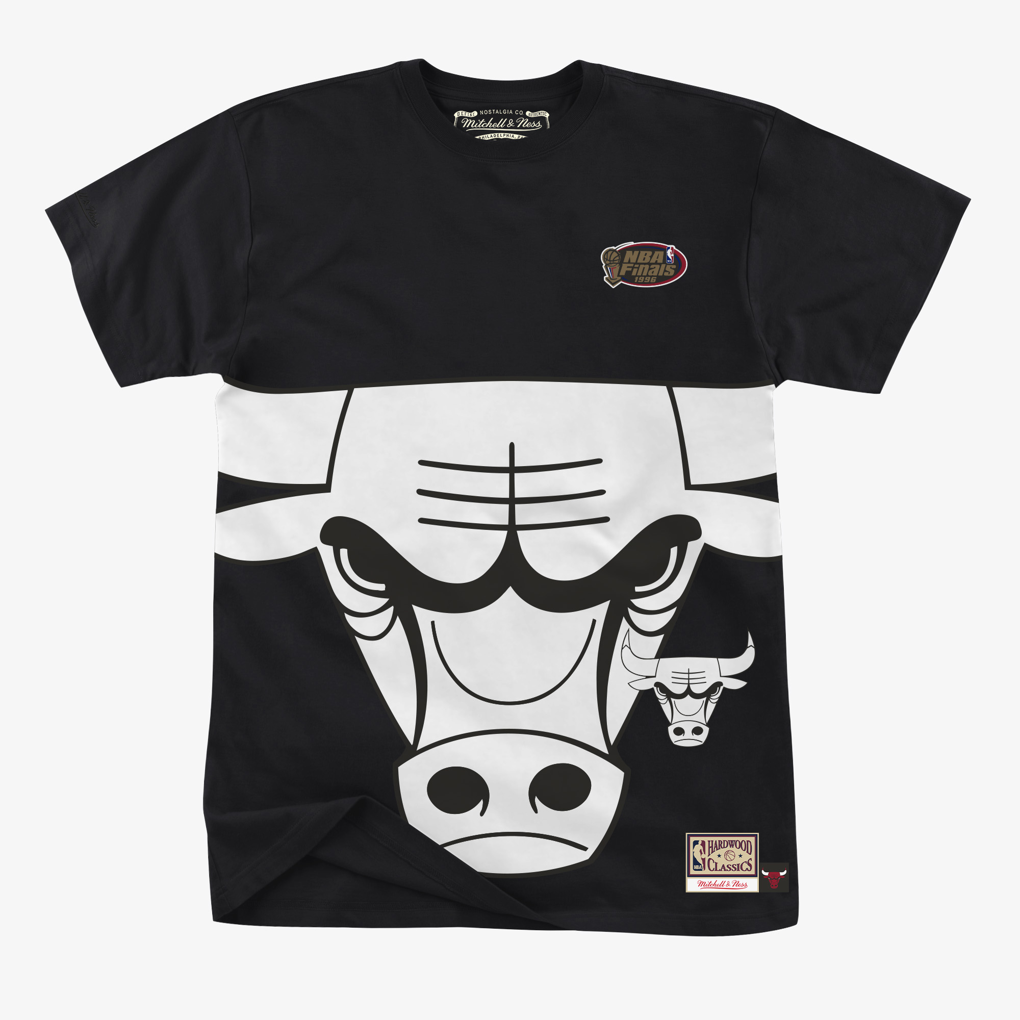 Chicago Bulls Mitchell & Ness Big Face 3.0 T-Shirt - Black - Mens, , rebel_hi-res