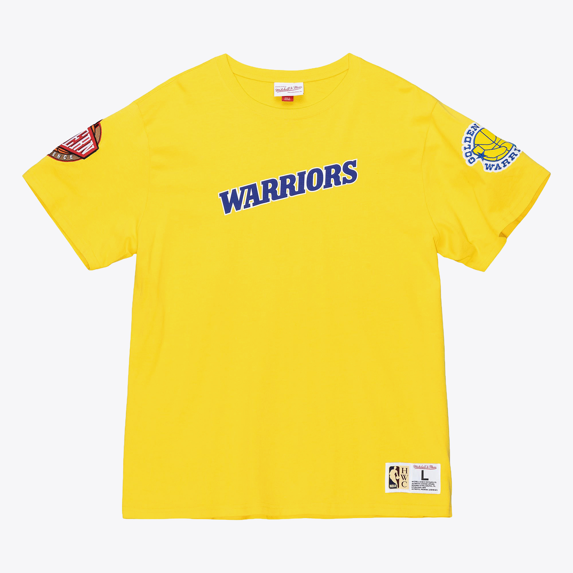 Golden State Warriors Mitchell & Ness Team Origins Top - Gold - Mens, , rebel_hi-res