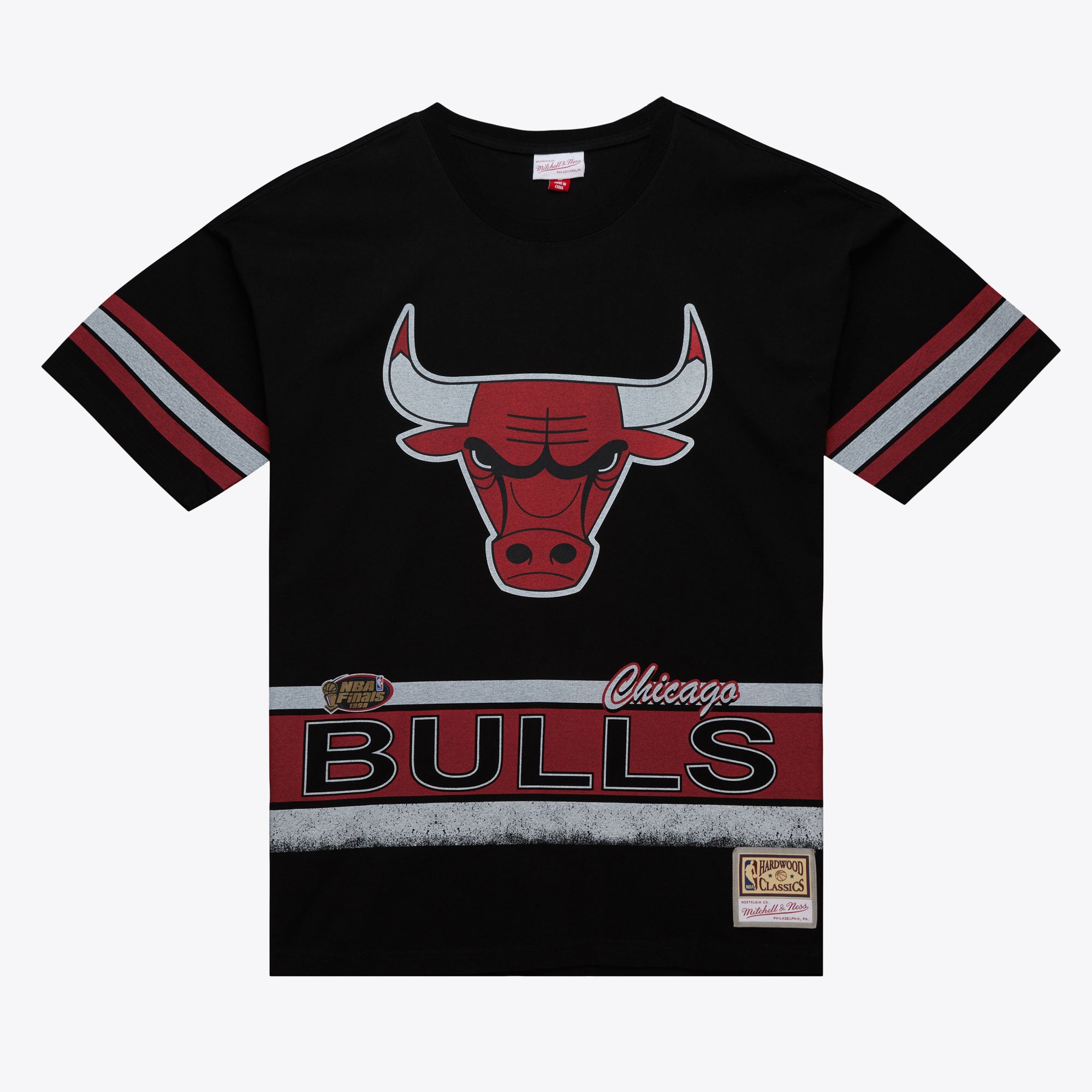 Chicago Bulls Mitchell & Ness Fashion Oversized T-Shirt Vintage Logo - Black - Mens