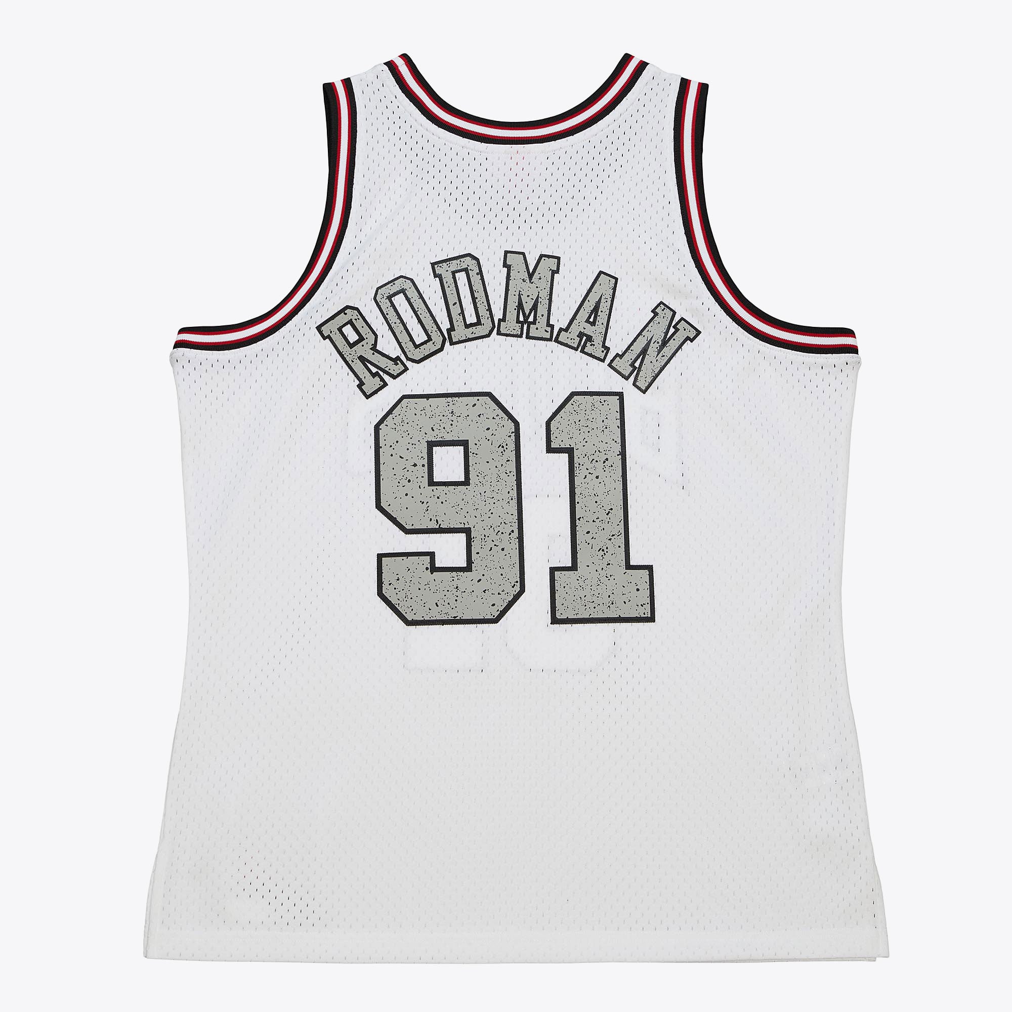Chicago Bulls Mitchell & Ness Dennis Rodman 1997 Cracked Cement Swingman Jersey - White, , rebel_hi-res