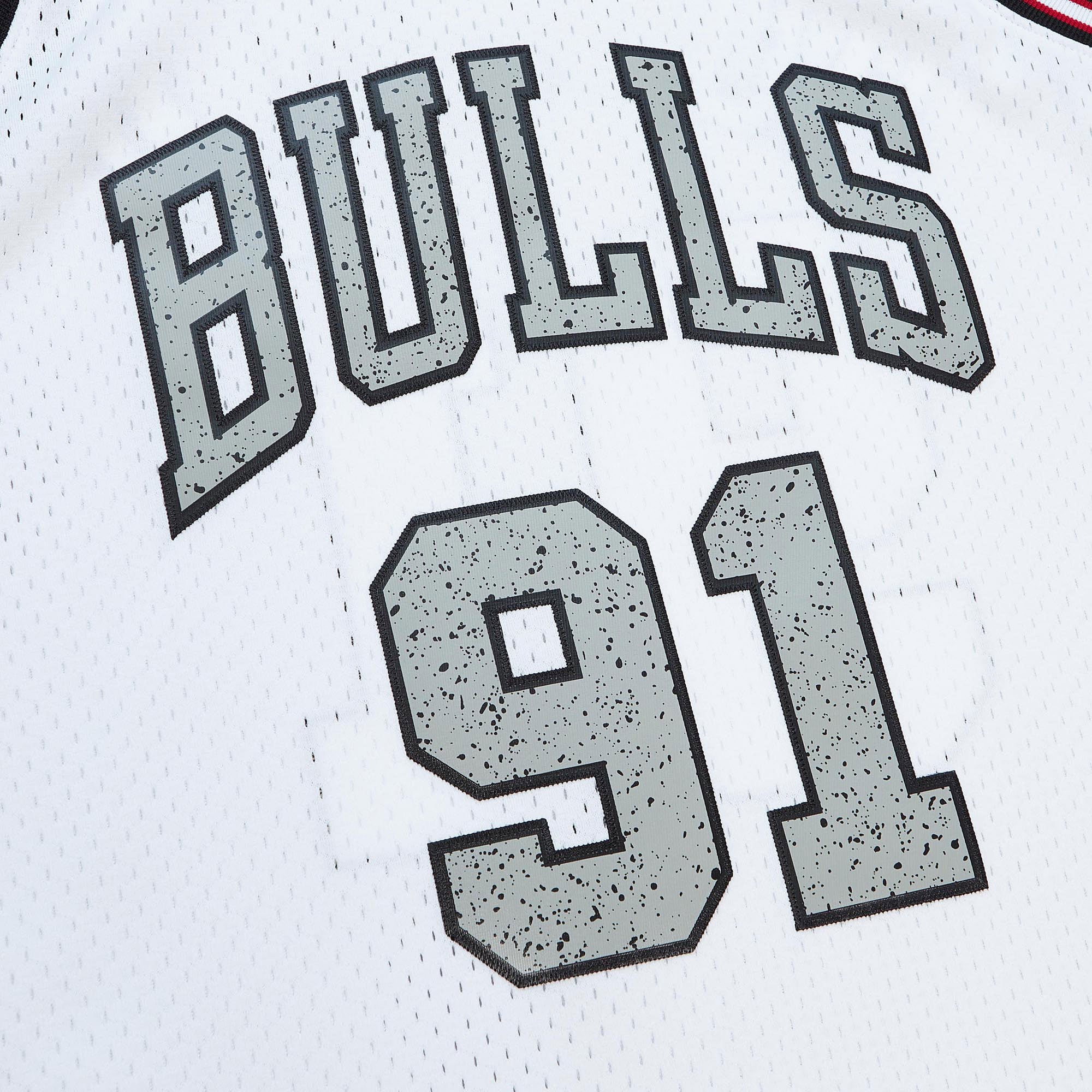 Chicago Bulls Mitchell & Ness Dennis Rodman 1997 Cracked Cement Swingman Jersey - White, , rebel_hi-res