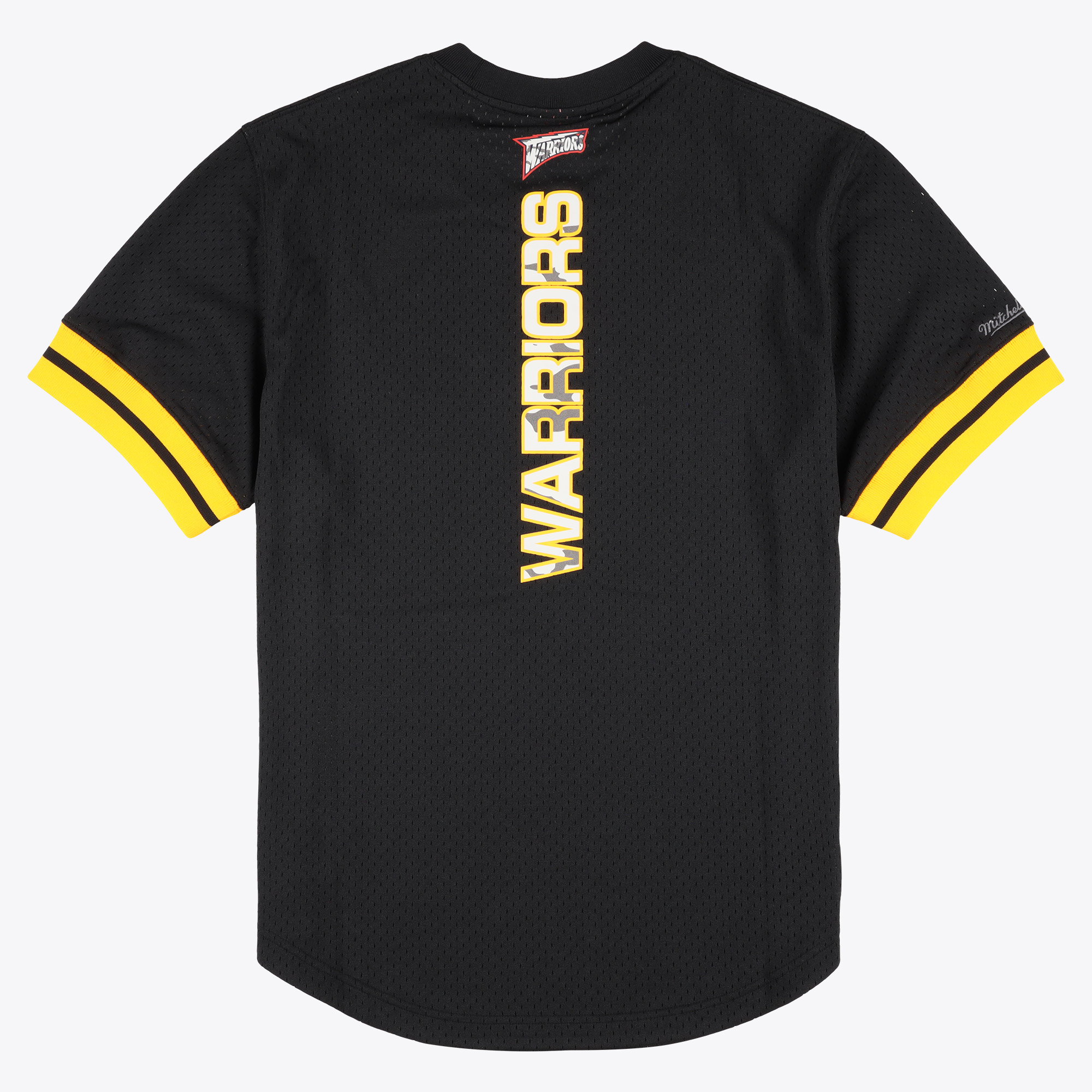 Golden State Warriors Mitchell & Ness Camo Reflective Mesh Crewneck - Black - Mens, , rebel_hi-res