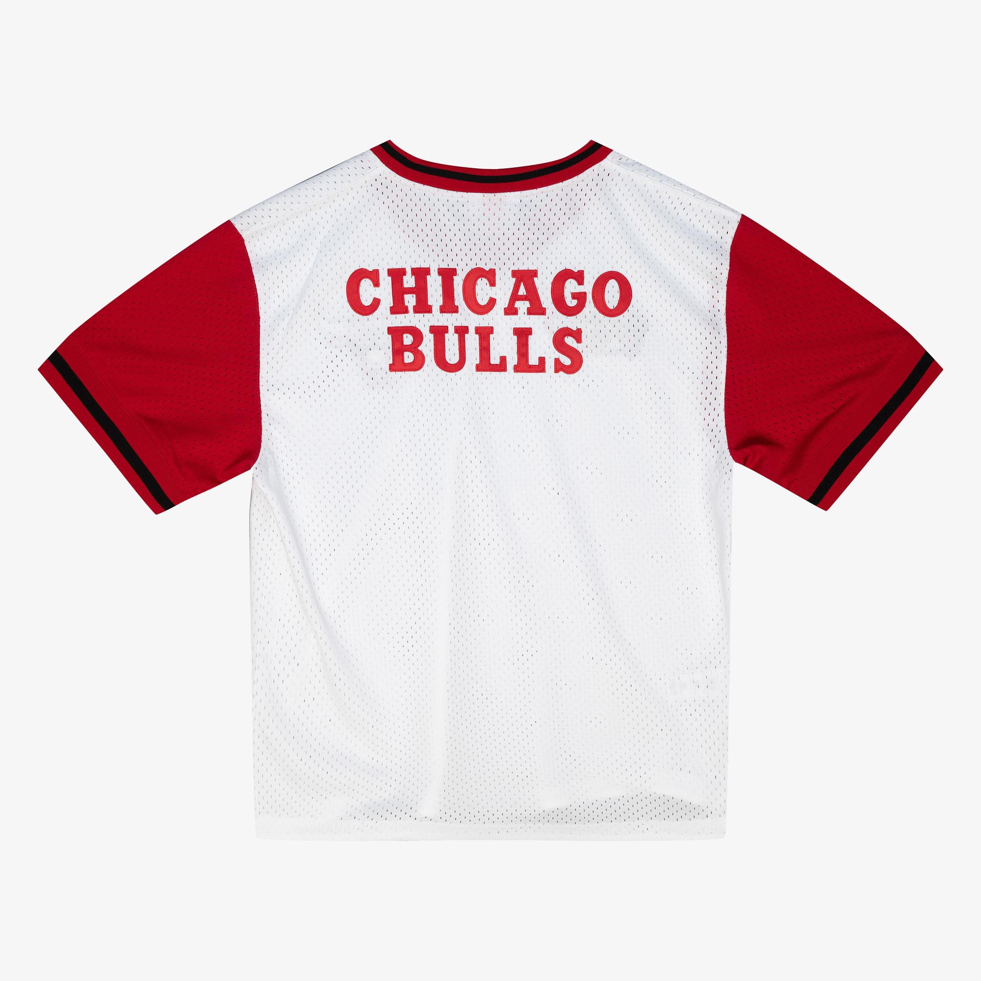 Chicago Bulls Mitchell & Ness Fashion Mesh V-Neck - White - Mens, , rebel_hi-res