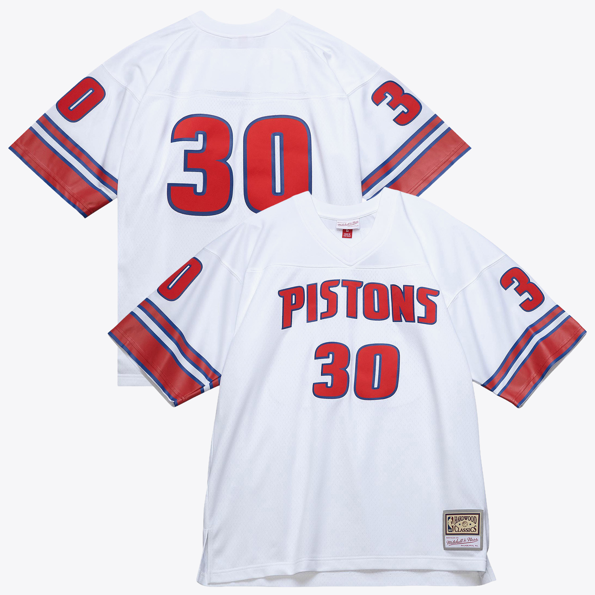 Detroit Pistons Mitchell & Ness Rasheed Wallace Audible Fashion Jersey - White, , rebel_hi-res