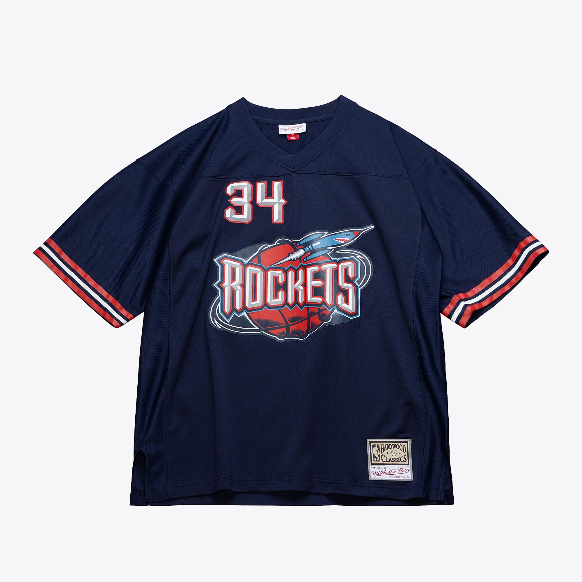 Houston Rockets Mitchell & Ness Hakeem Olajuwon Audible Fashion Jersey - Blue, , rebel_hi-res