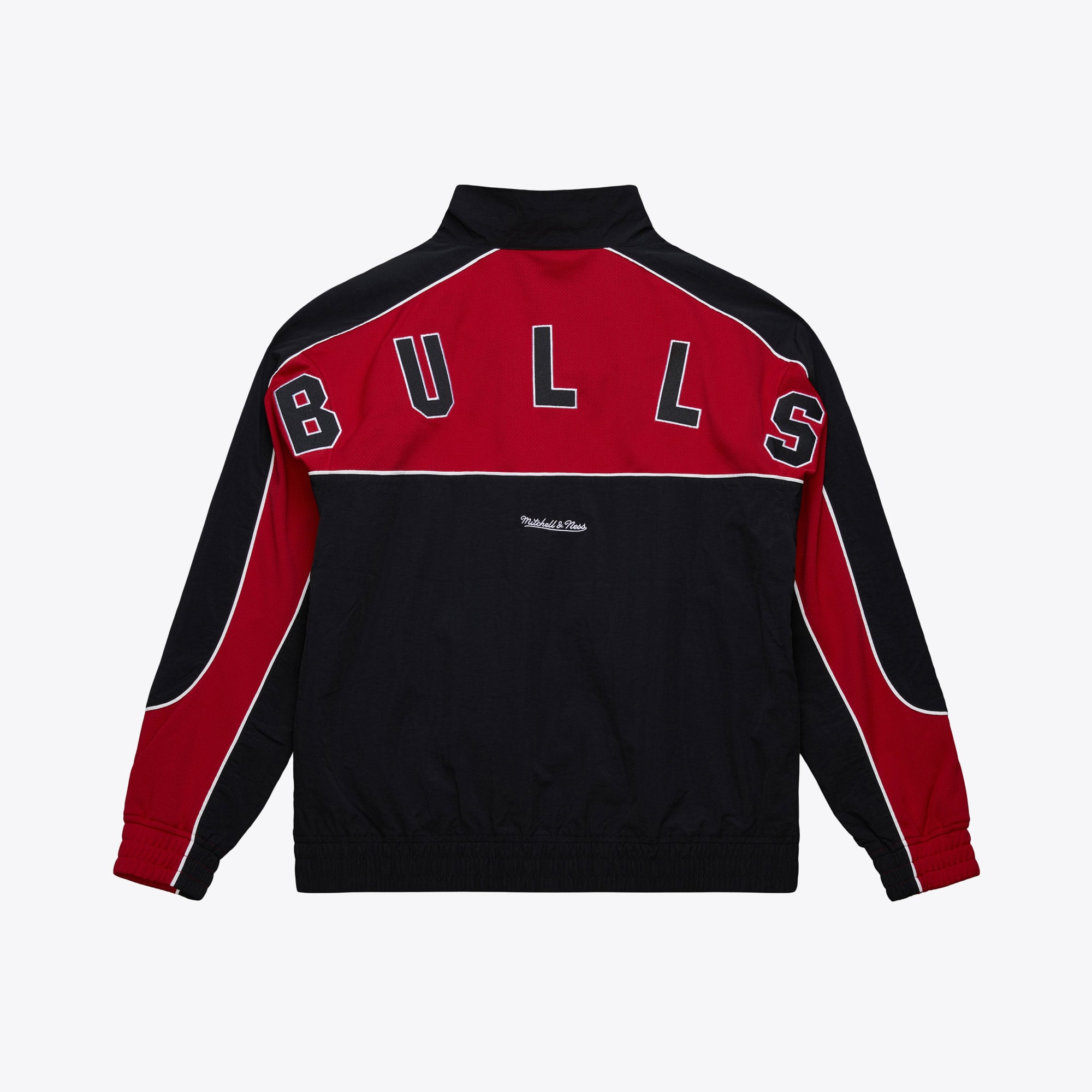 Chicago Bulls Mitchell & Ness Mesh Nylon Jacket - Black - Mens, , rebel_hi-res
