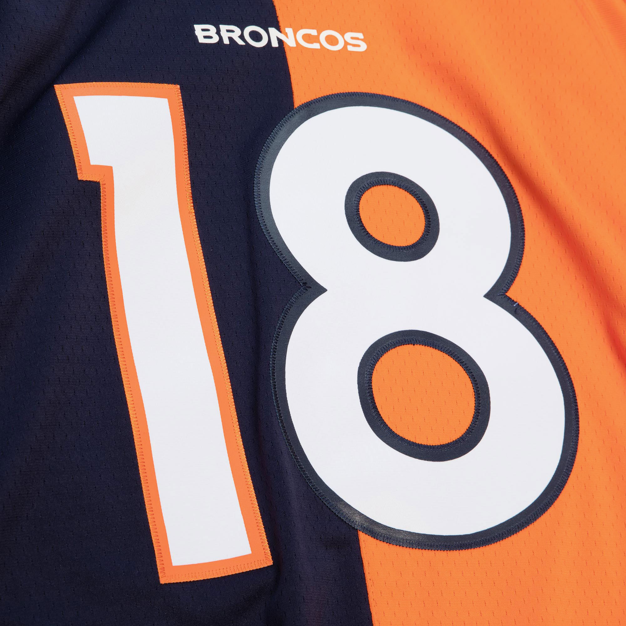 Denver Broncos Mitchell & Ness Peyton Manning 2015 Split Legacy Authentic Jersey - Navy/Orange, , rebel_hi-res