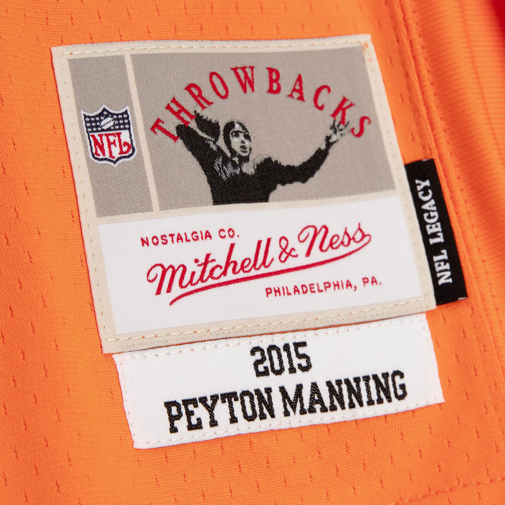 Denver Broncos Mitchell & Ness Peyton Manning 2015 Split Legacy Authentic Jersey - Navy/Orange, , rebel_hi-res