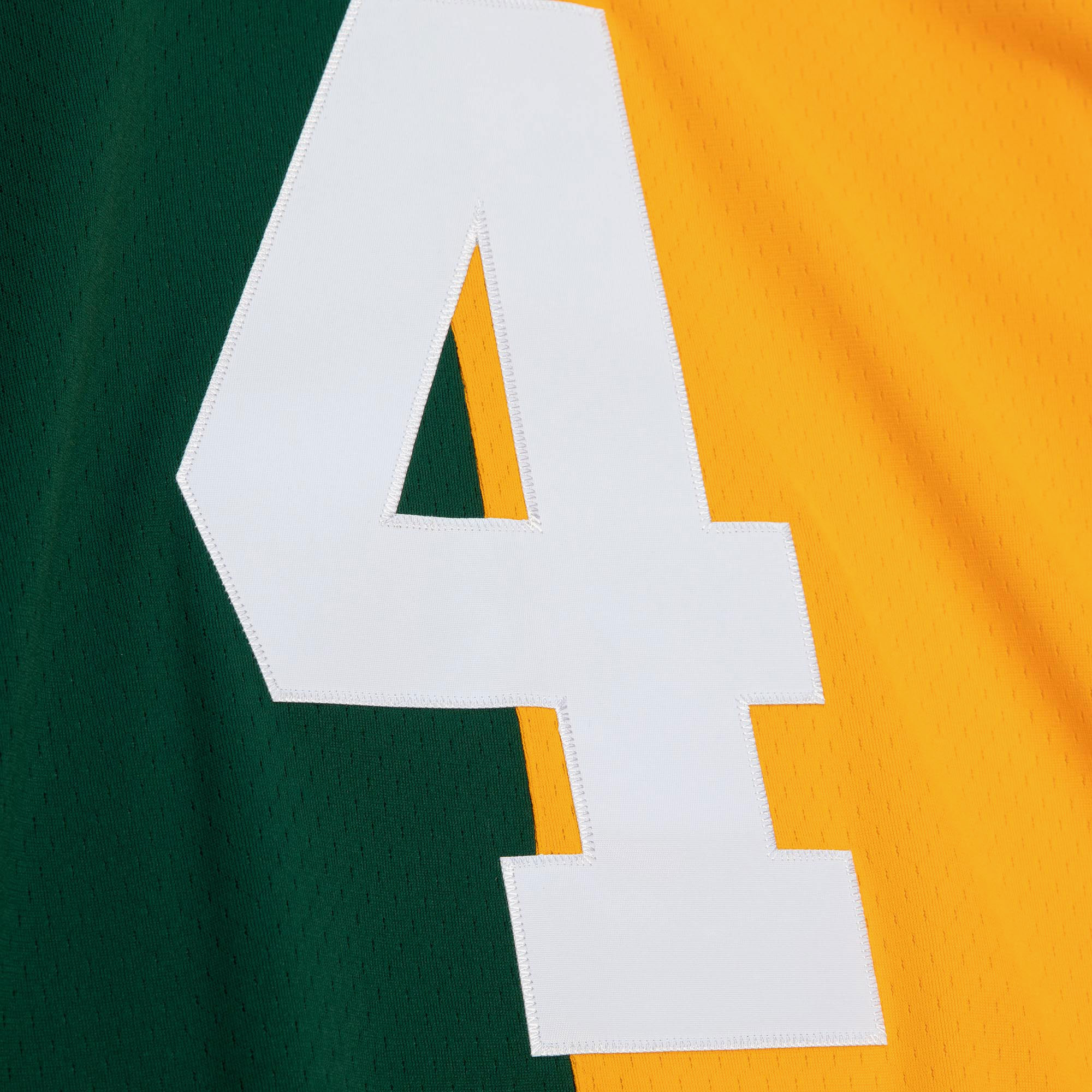 Green Bay Packers Mitchell & Ness Brett Favre 1996 Split Legacy Authentic Jersey - Green/Gold, , rebel_hi-res