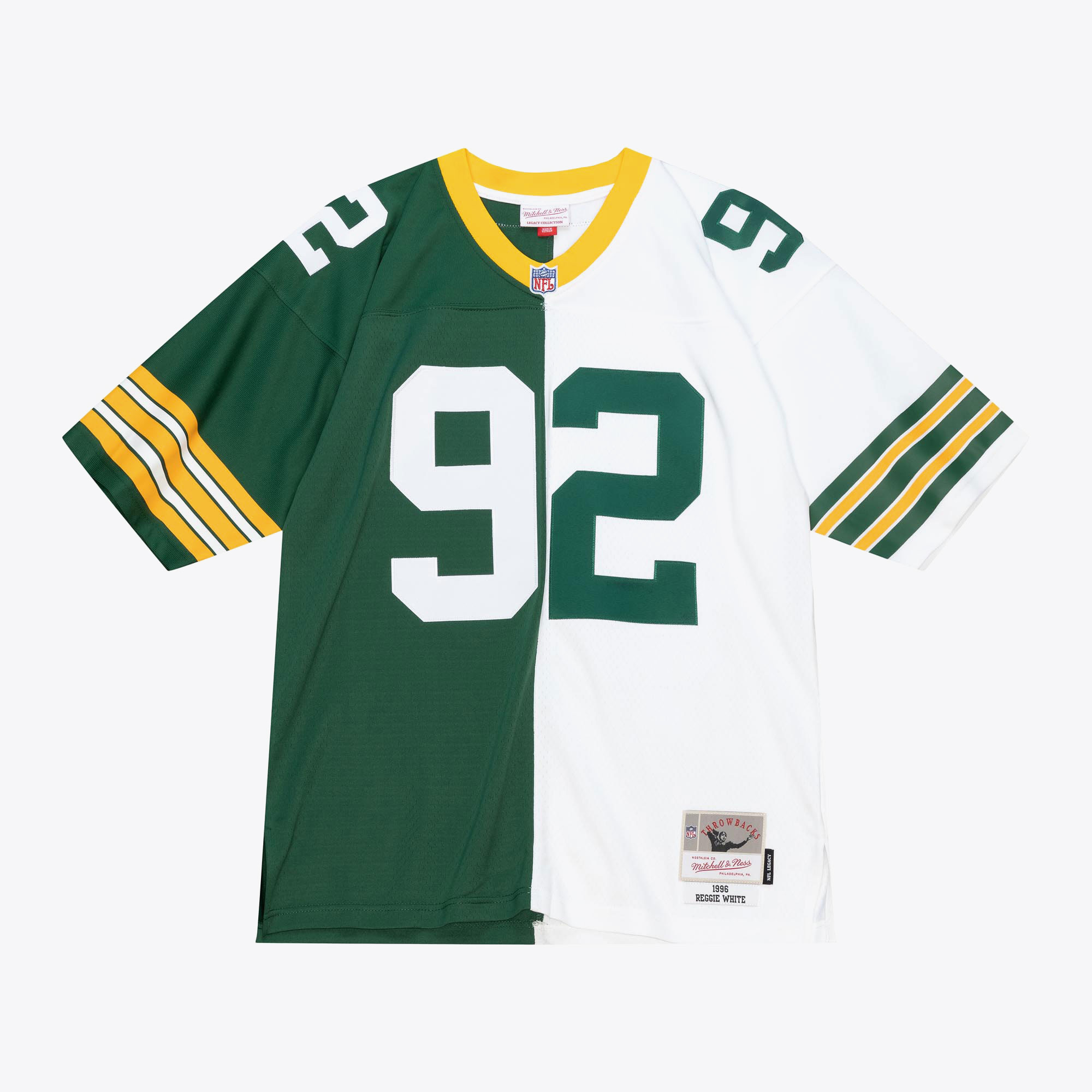 Green Bay Packers Mitchell & Ness Reggie White 1996 Split Legacy Authentic Jersey - Green/White, , rebel_hi-res