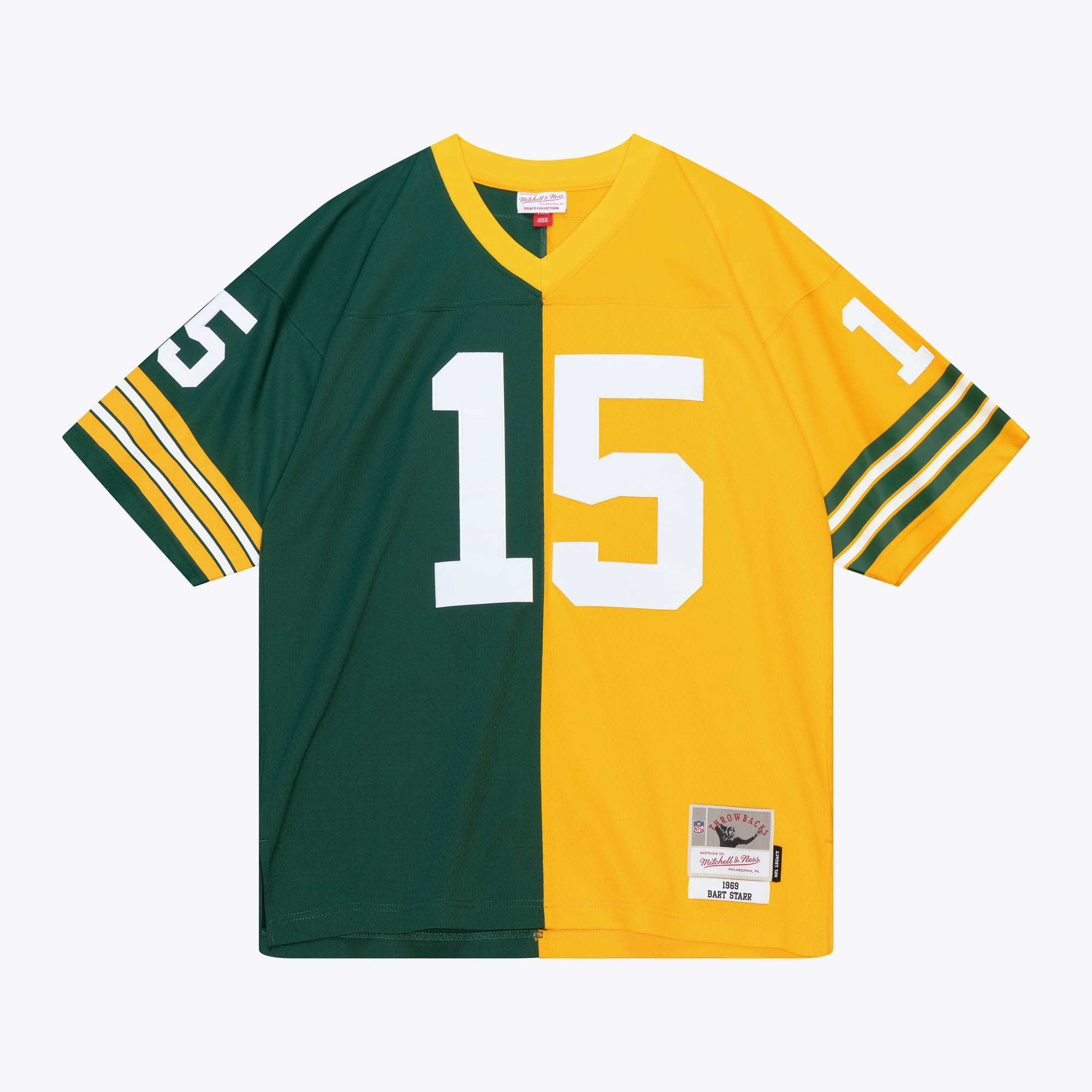 Green Bay Packers Mitchell & Ness Bart Starr 1969 Split Legacy Authentic Jersey - Green/Gold, , rebel_hi-res