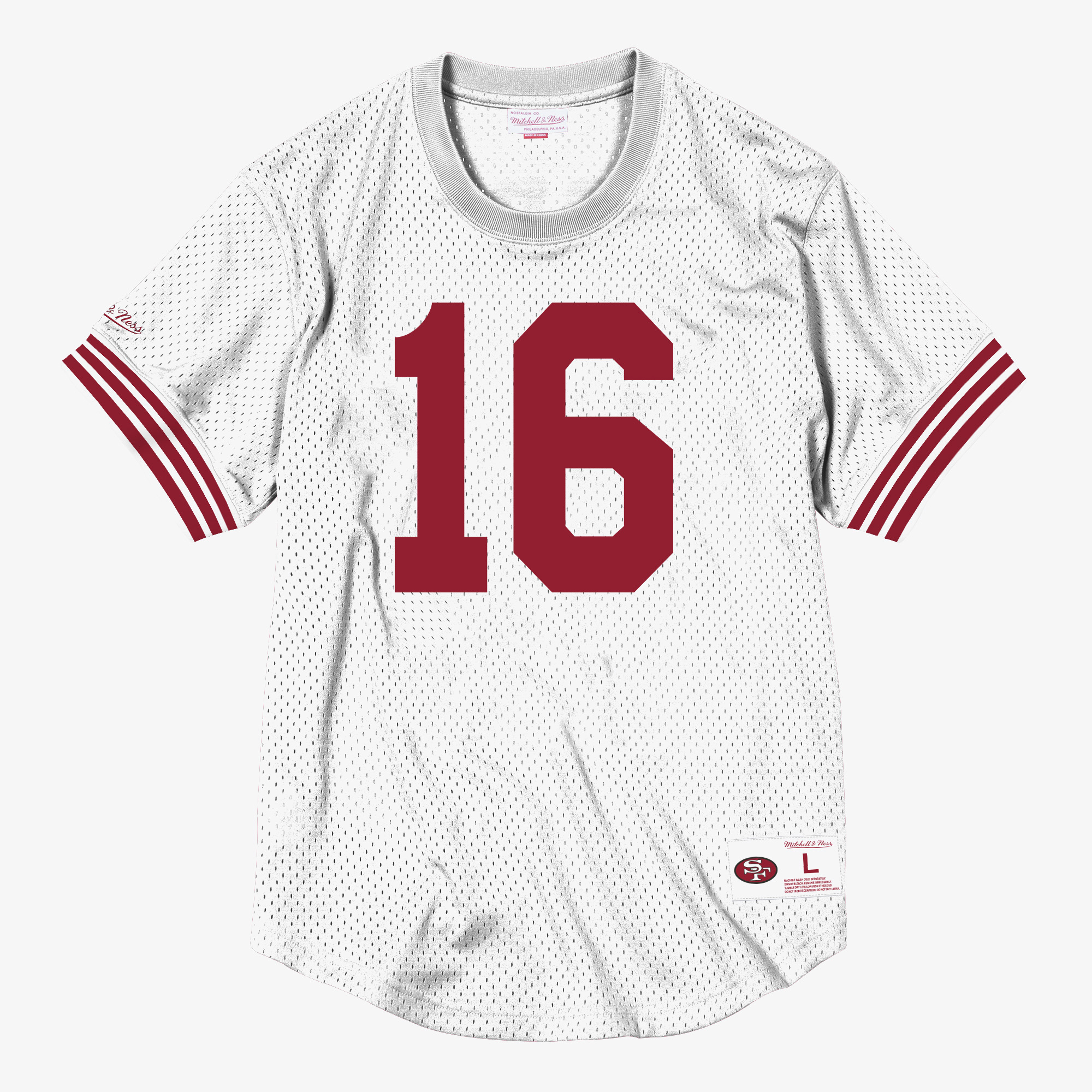 San Francisco 49ers Mitchell & Ness Joe Montana 1989 Mesh Name & Number Crewneck - White - Mens, , rebel_hi-res