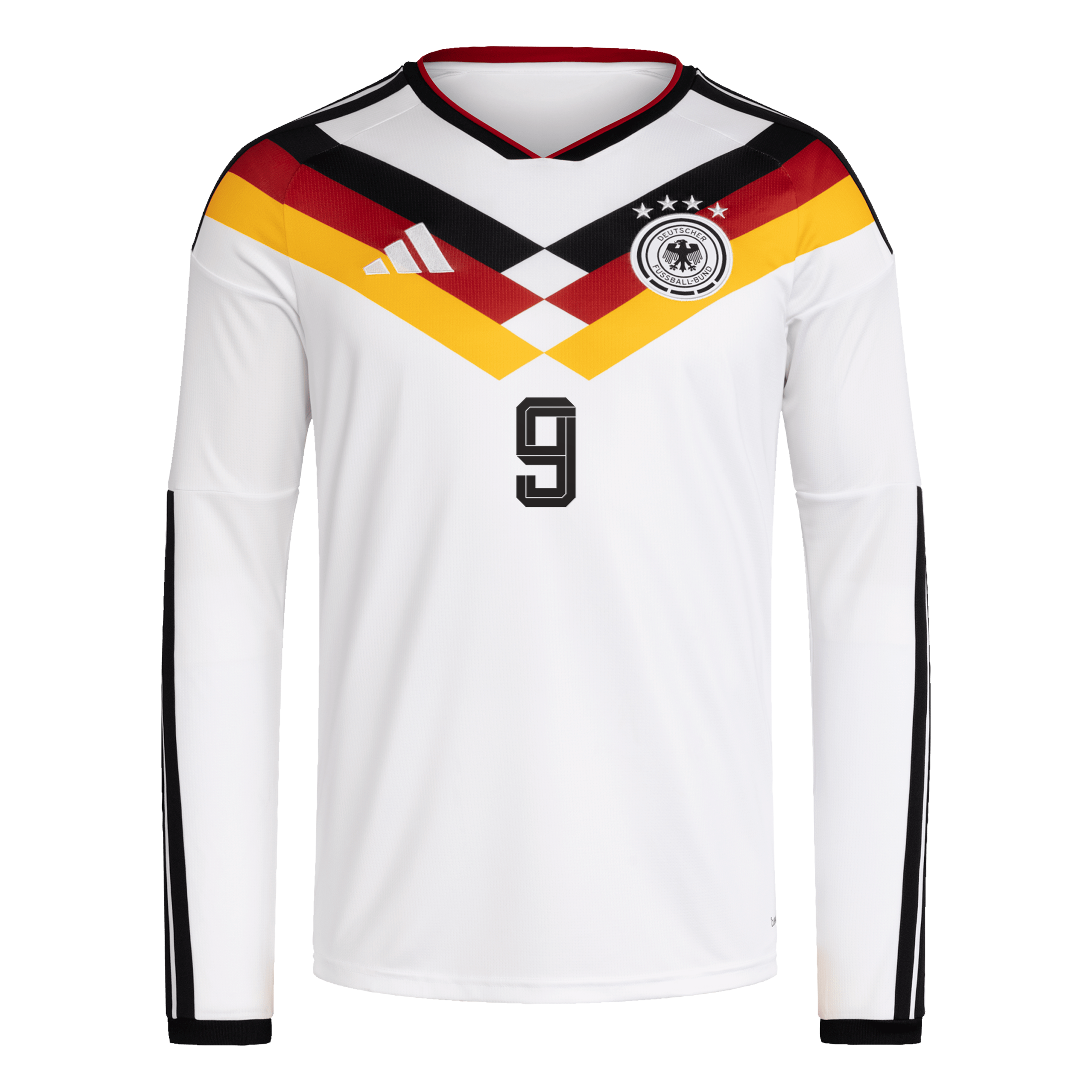 Germany National Team adidas Home Shirt 2026 - Long Sleeve with V&ouml;ller 9 printing, , rebel_hi-res