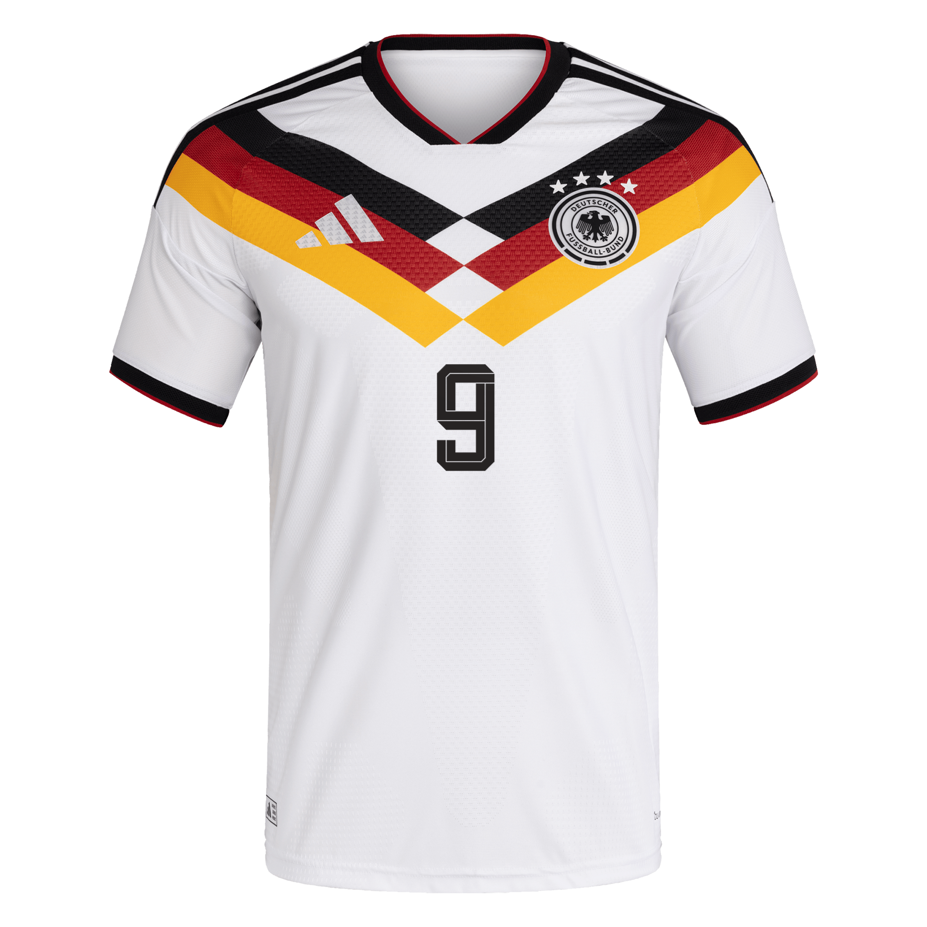 Germany National Team adidas Home Authentic Shirt 2026 with V&ouml;ller 9 printing, , rebel_hi-res