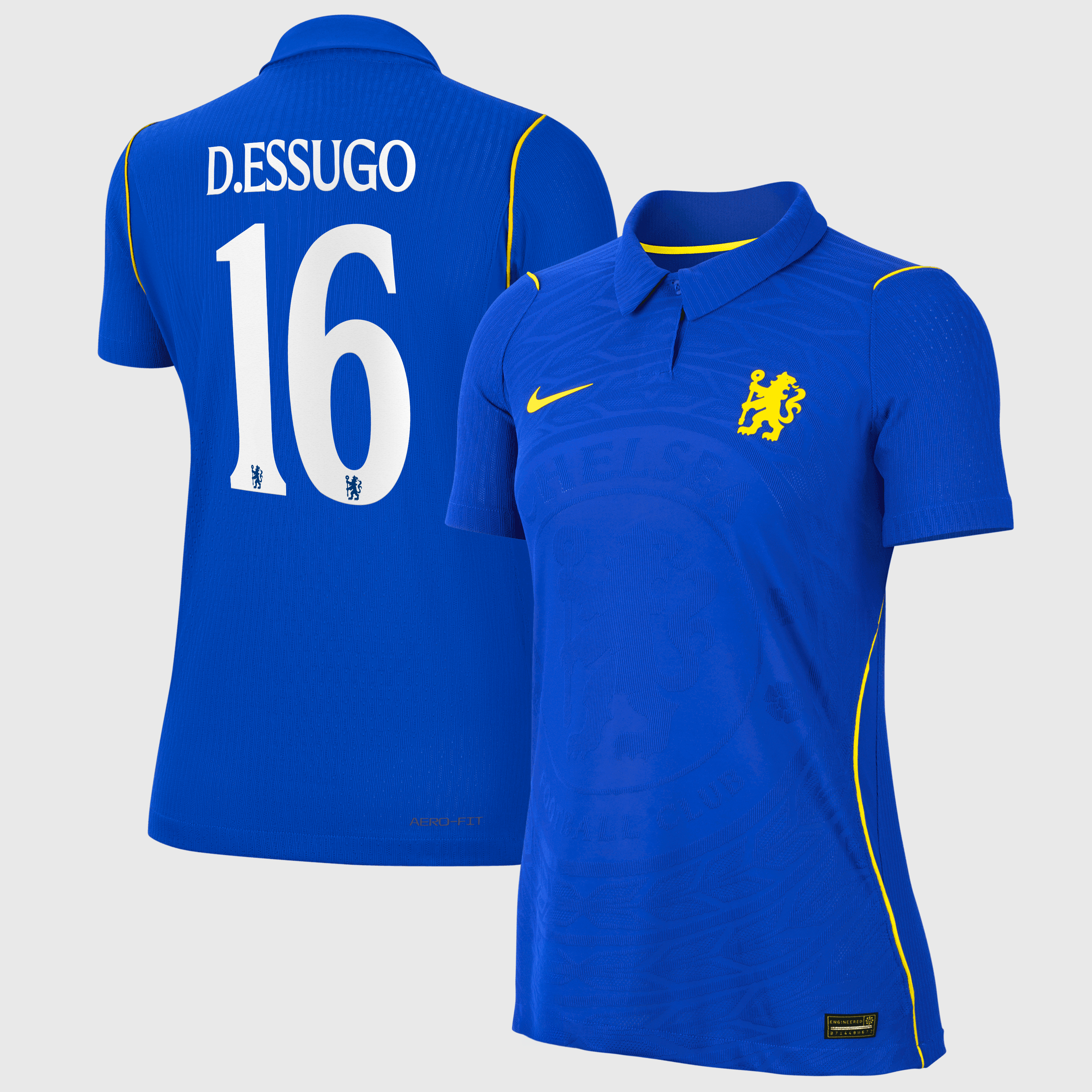 Chelsea Cup Nike Home Aero-FIT Match Shirt 2026-27 - Womens with D.Essugo 16 printing, , rebel_hi-res