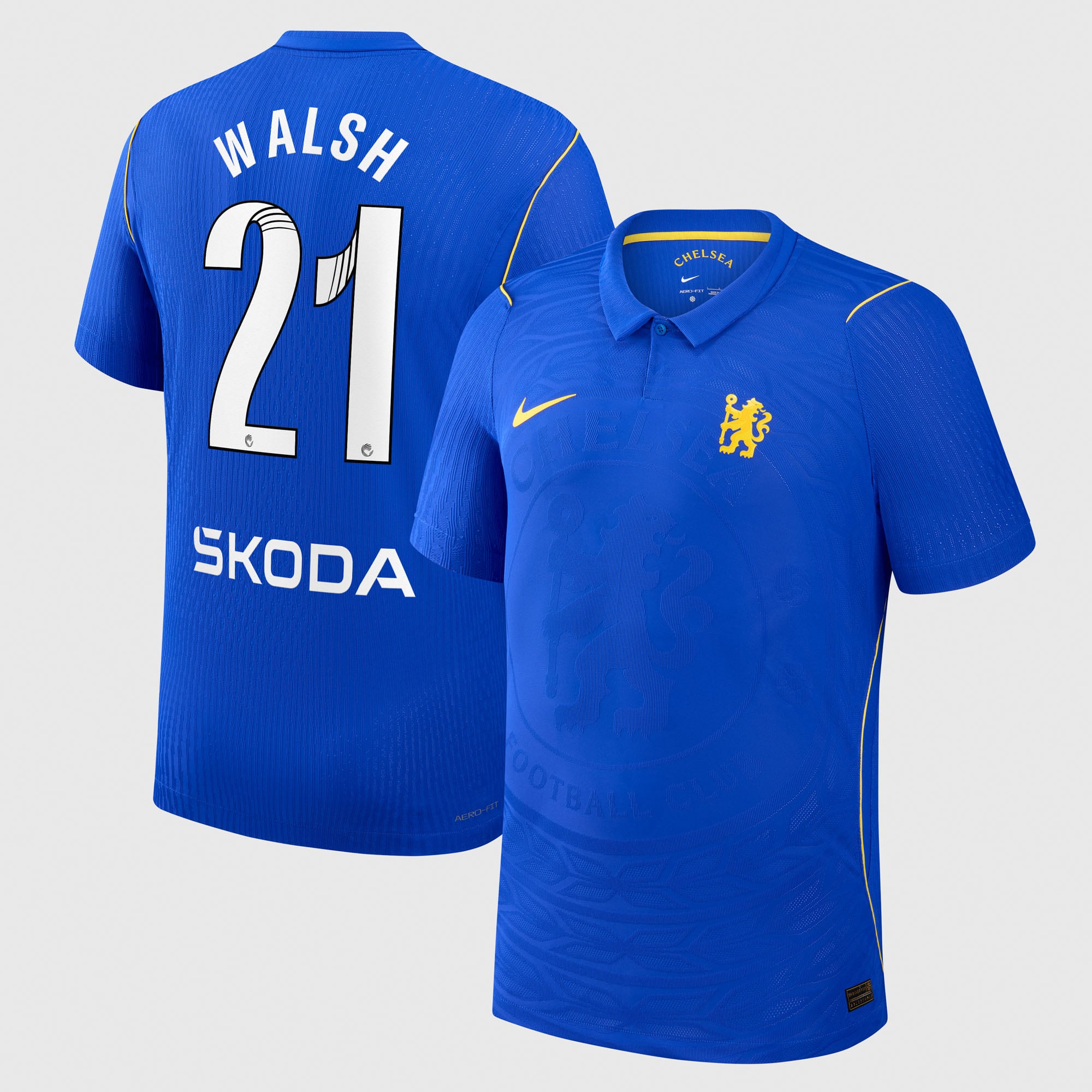 Chelsea WSL Nike Home Aero-FIT Match Shirt 2026-27 with Walsh 21 printing, , rebel_hi-res
