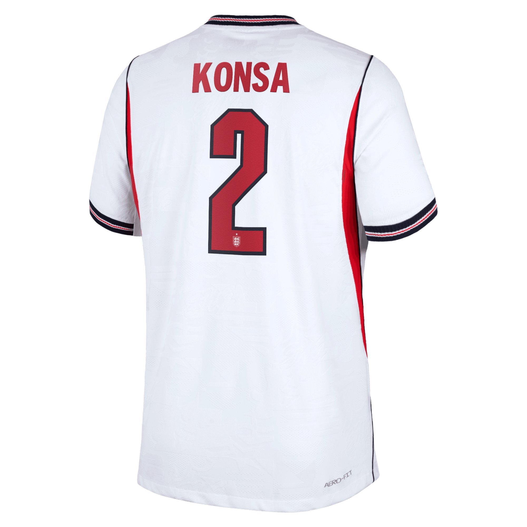 England Nike Home Aero-FIT Match Shirt 2026 with Konsa 2 printing, , rebel_hi-res
