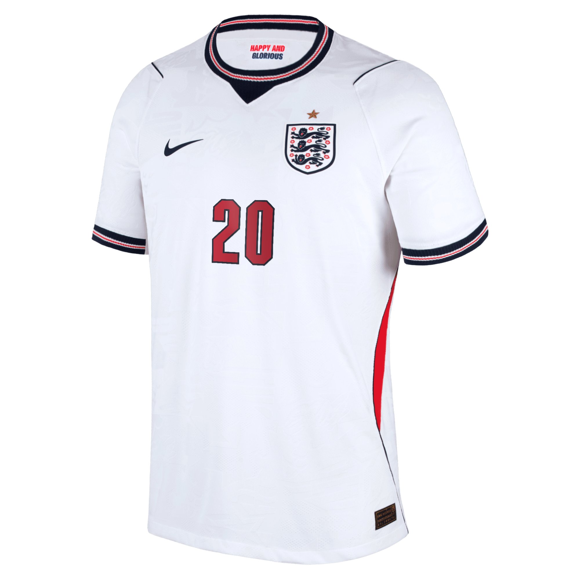 England Nike Home Aero-FIT Match Shirt 2026 with Madueke 20 printing, , rebel_hi-res
