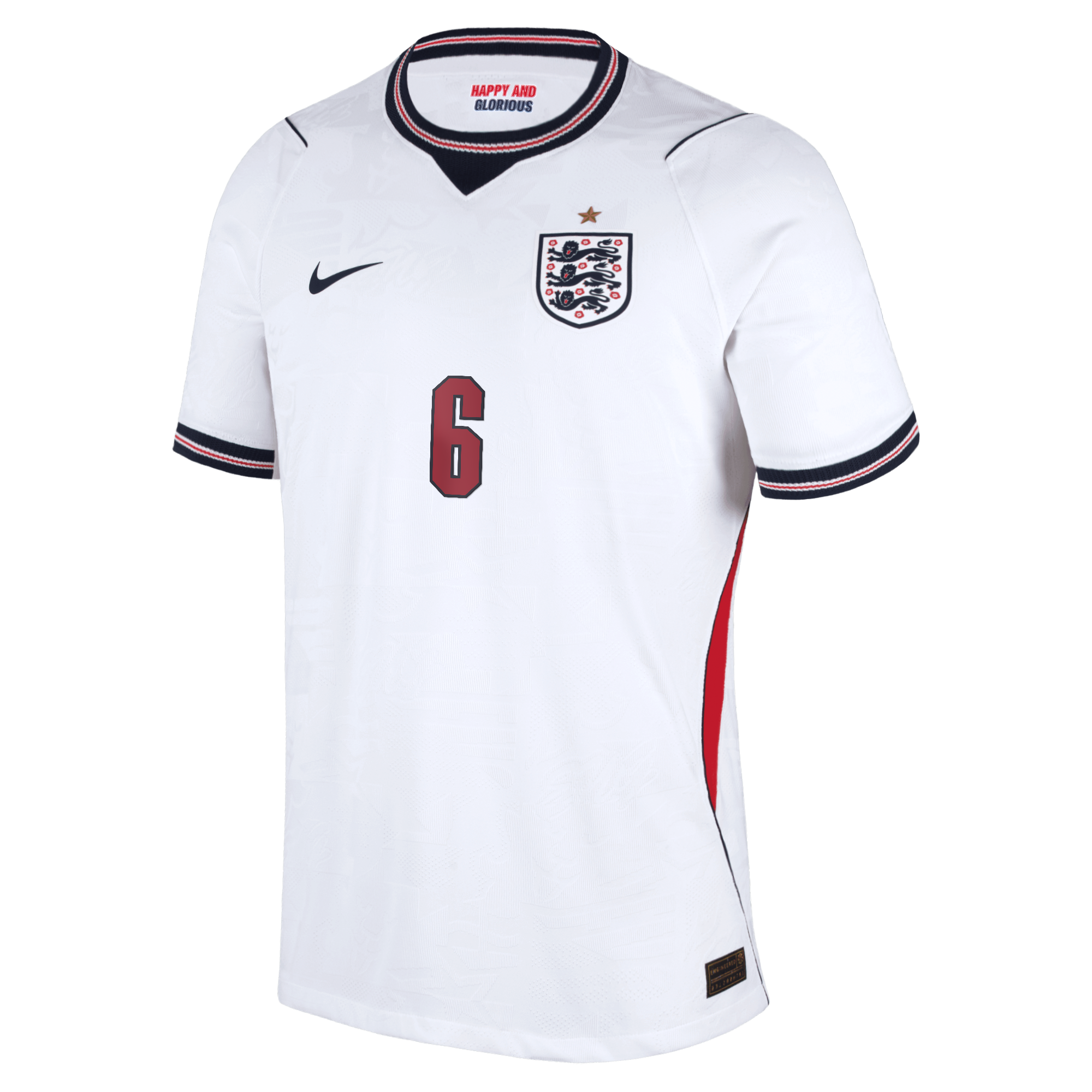 England Nike Home Aero-FIT Match Shirt 2026 with Gu&eacute;hi 6 printing, , rebel_hi-res