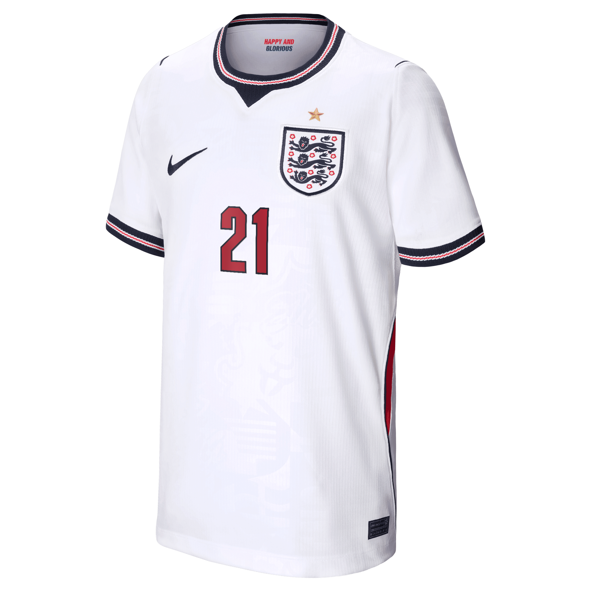 England Nike Home Stadium Shirt 2026 - Kids with Eze 21 printing, , rebel_hi-res