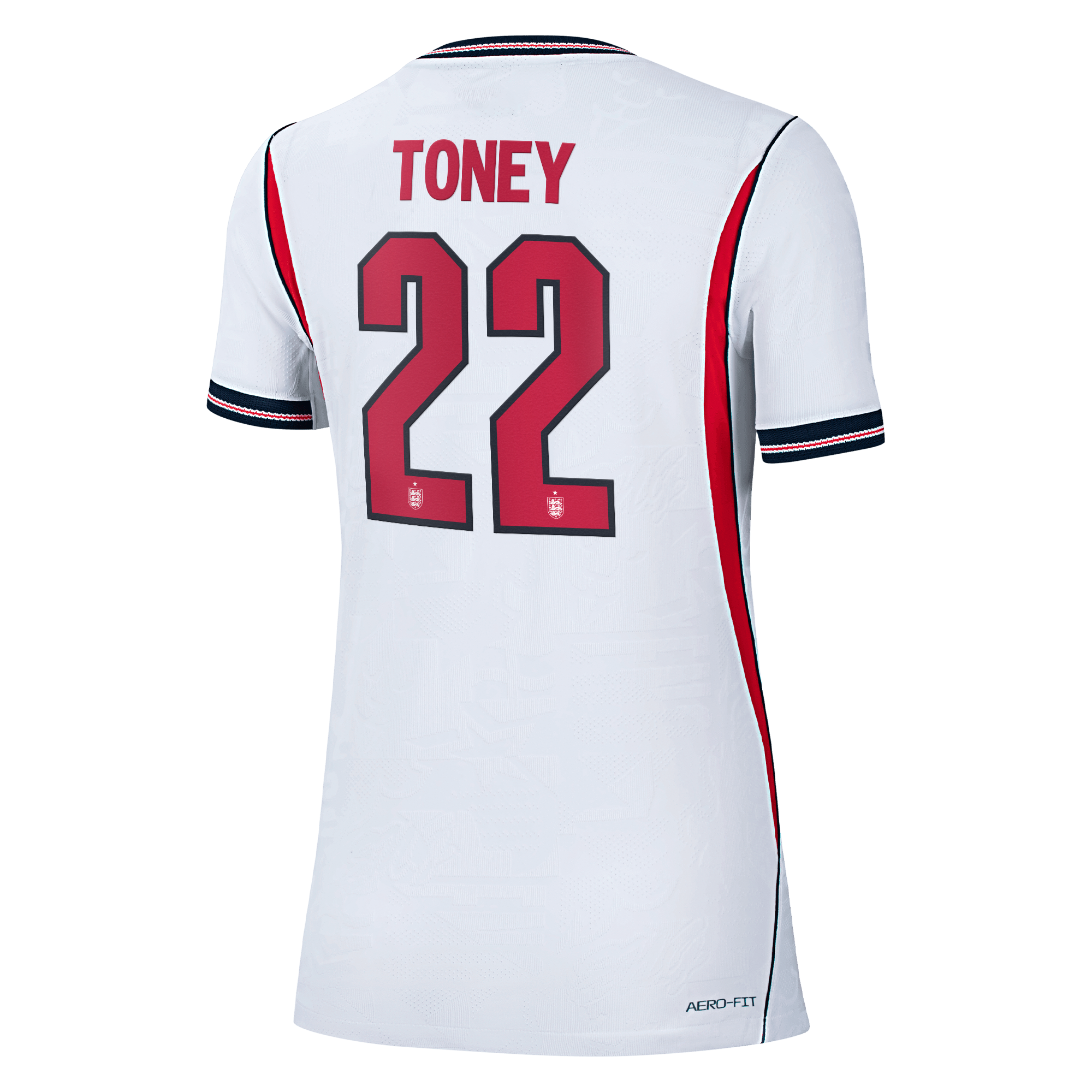 England Nike Home Aero-FIT Match Shirt 2026 - Womens with Toney 22 printing, , rebel_hi-res