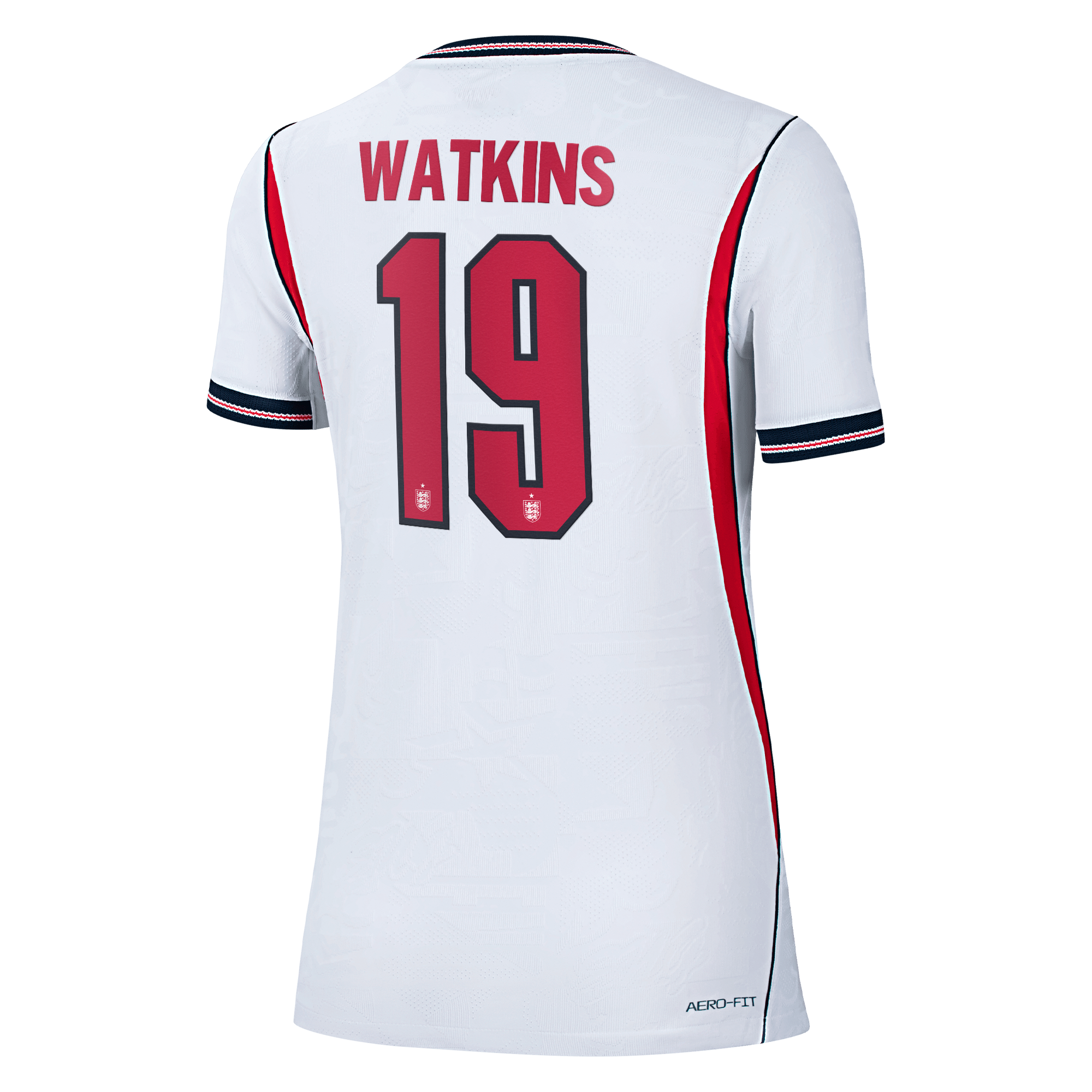 England Nike Home Aero-FIT Match Shirt 2026 - Womens with Watkins 19 printing, , rebel_hi-res