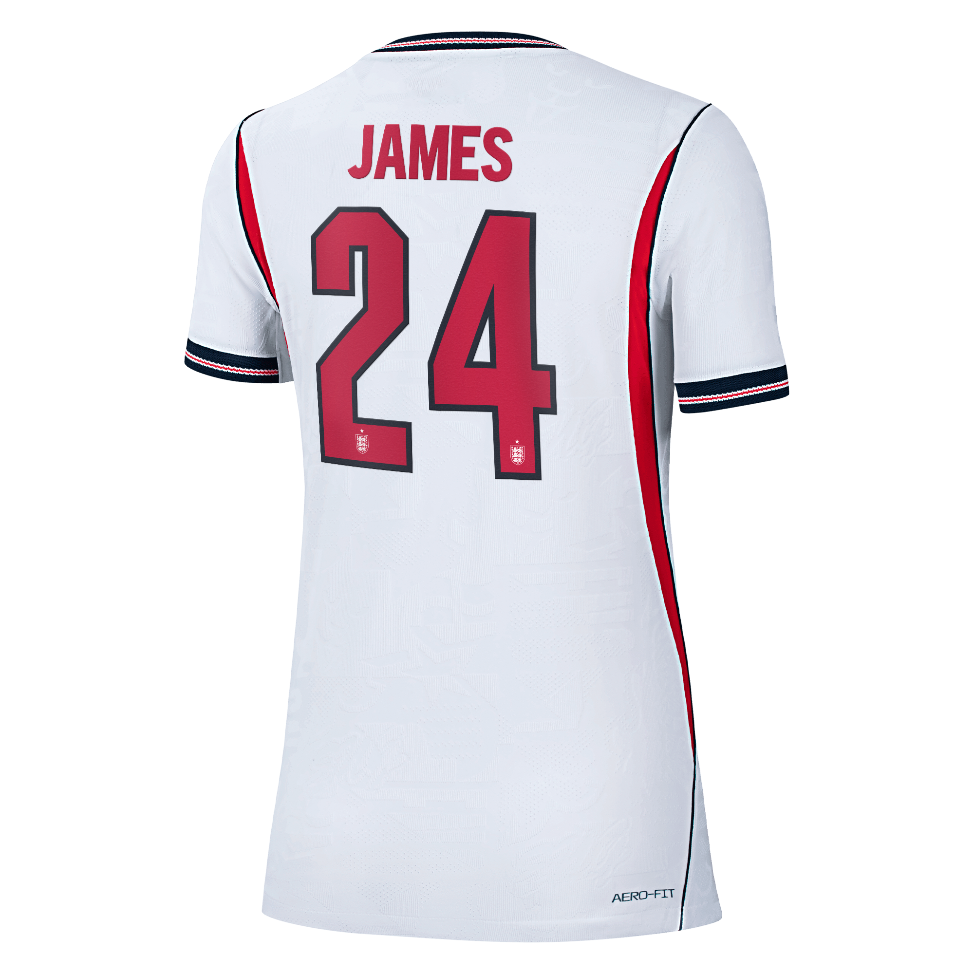 England Nike Home Aero-FIT Match Shirt 2026 - Womens with James 24 printing, , rebel_hi-res