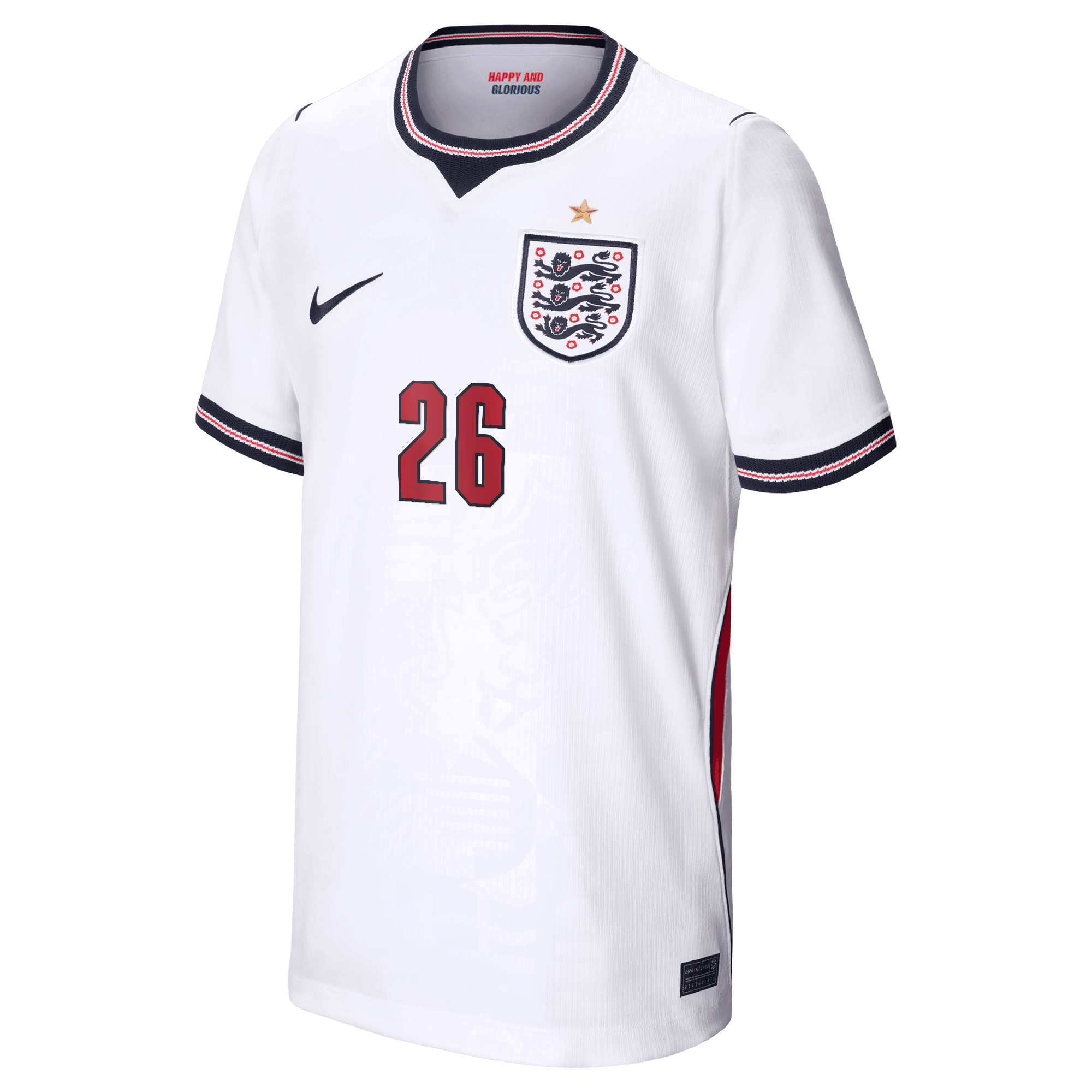 England Nike Home Stadium Shirt 2026 - Kids with Quansah 26 printing, , rebel_hi-res