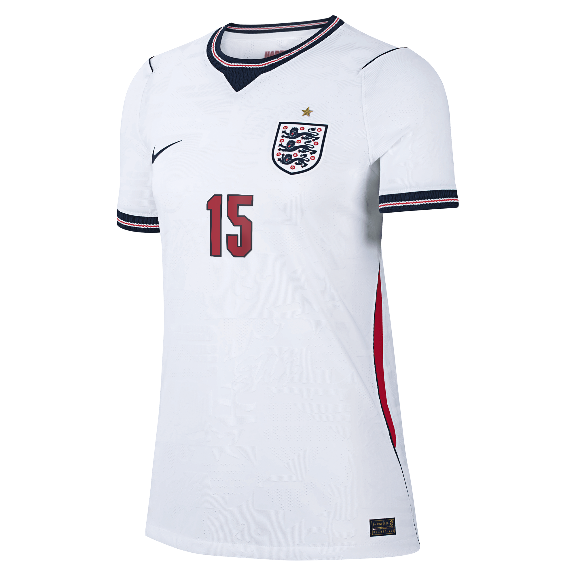England Nike Home Aero-FIT Match Shirt 2026 - Womens with Burn 15 printing, , rebel_hi-res