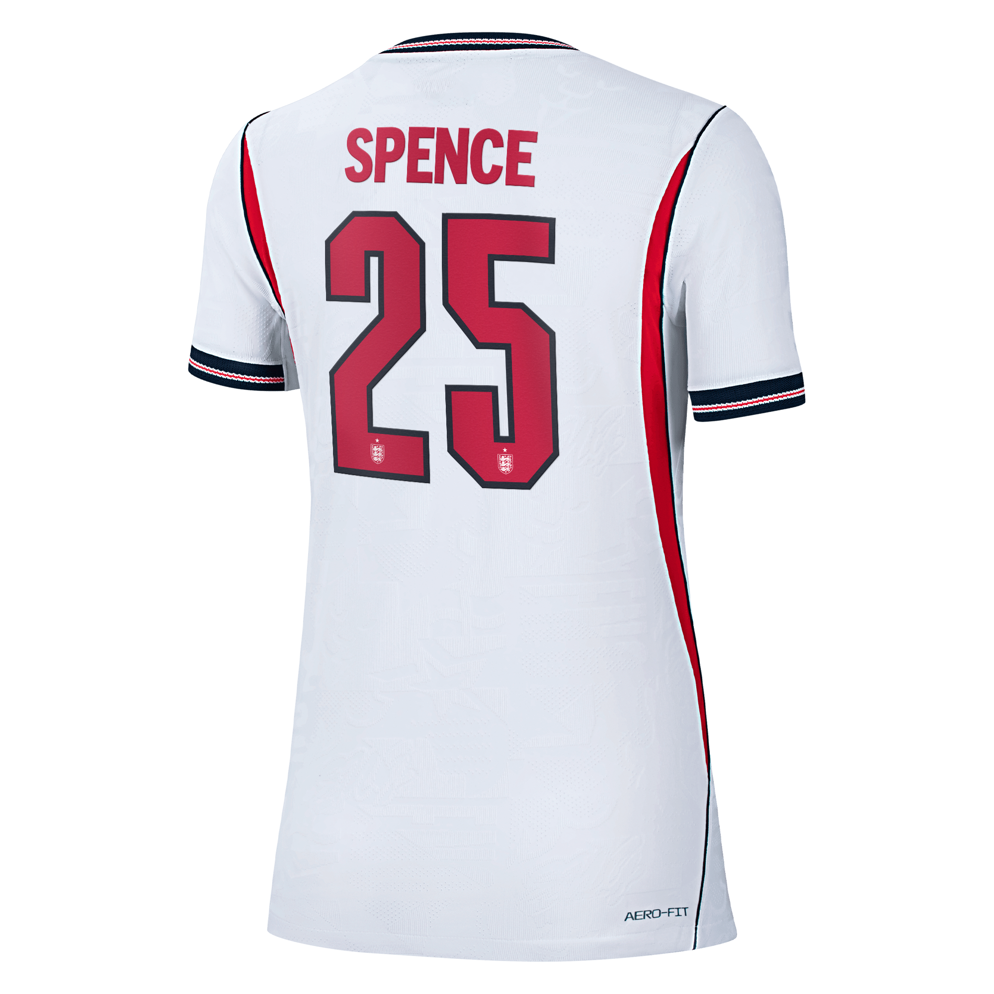 England Nike Home Aero-FIT Match Shirt 2026 - Womens with Spence 25 printing, , rebel_hi-res